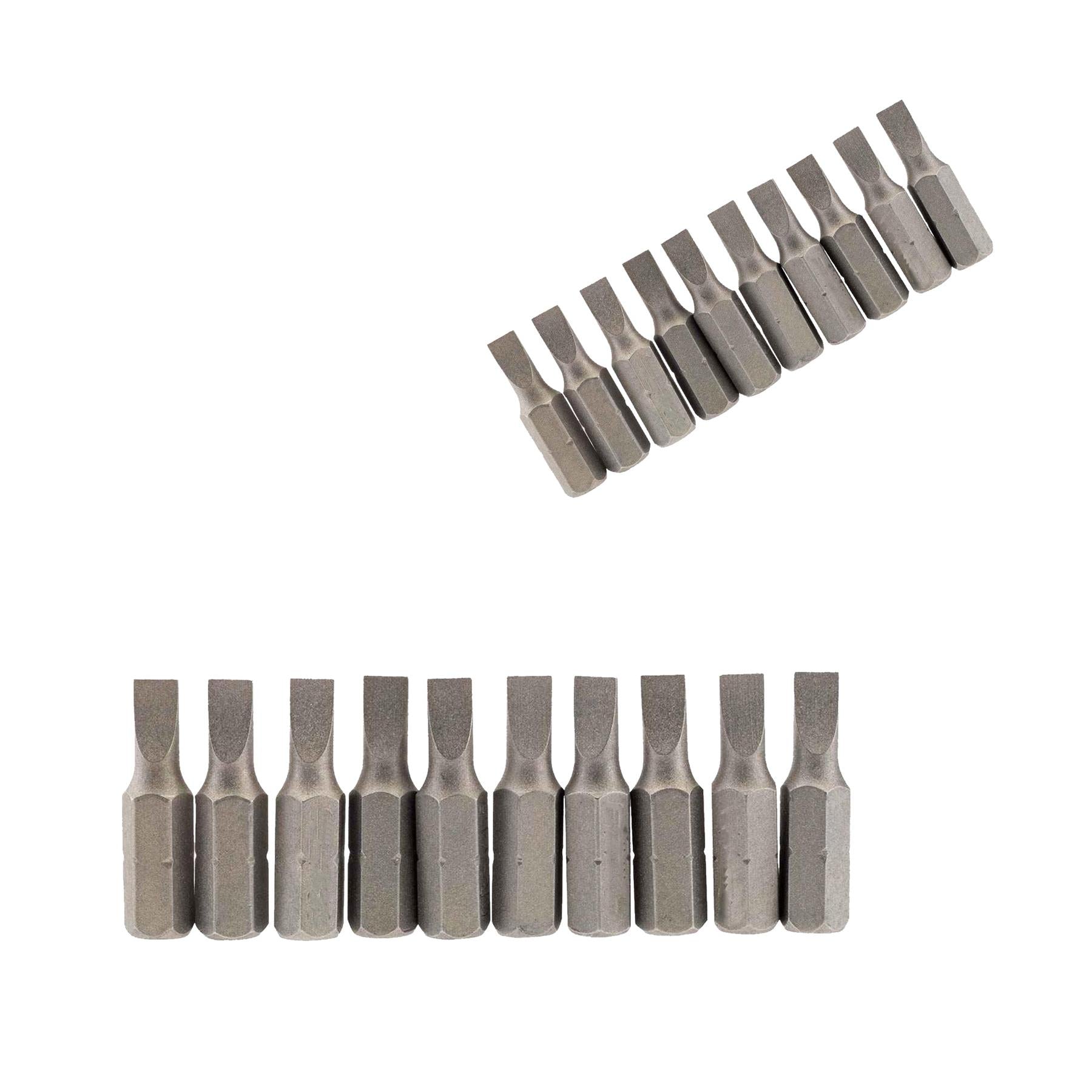 Slotted Screwdriver Bits 6mm CRV Chrome Vanadium Steel 1/4" Hex Drive 10Pcs