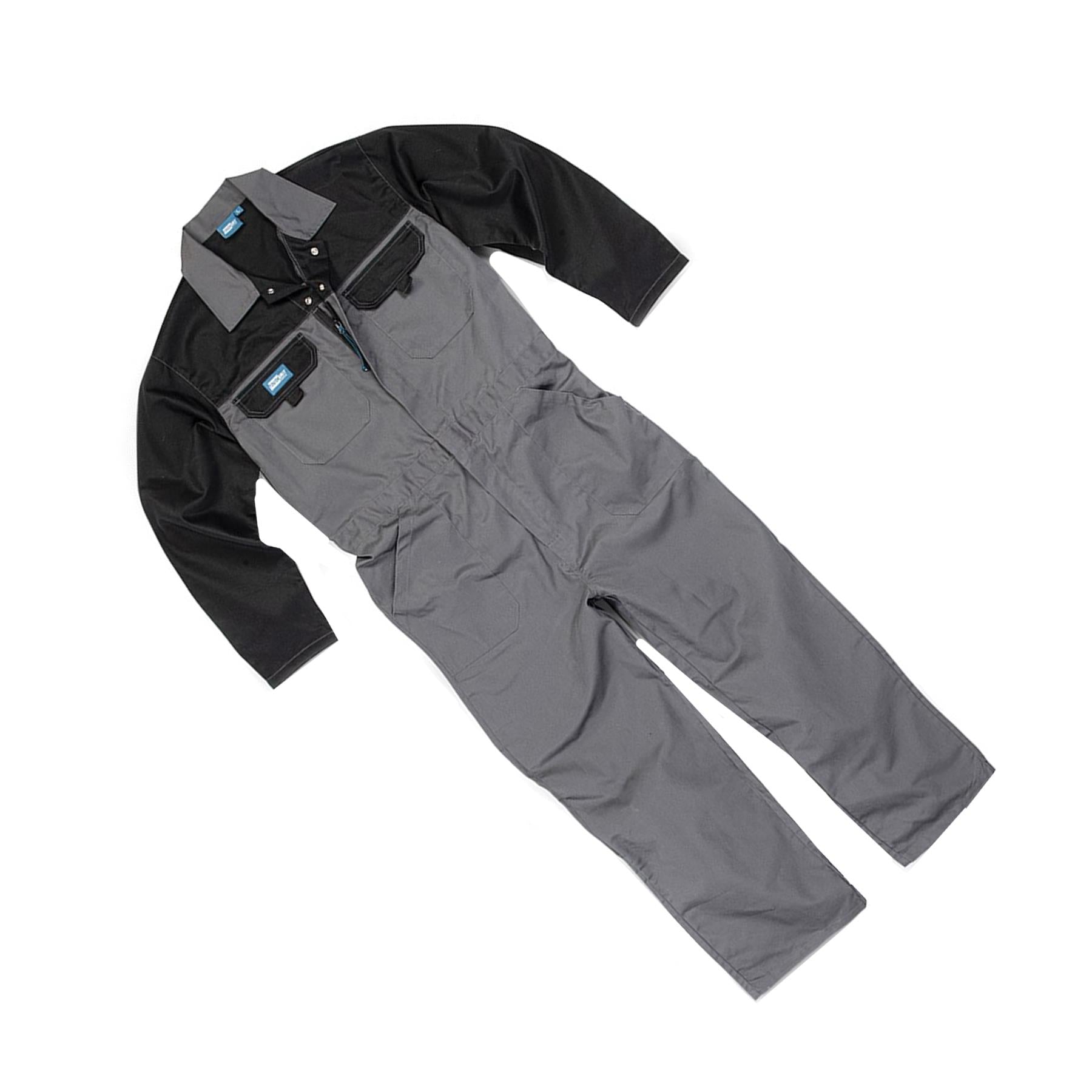 Tough Grit Men Zip Front Coverall Boilersuit Charcoal XS