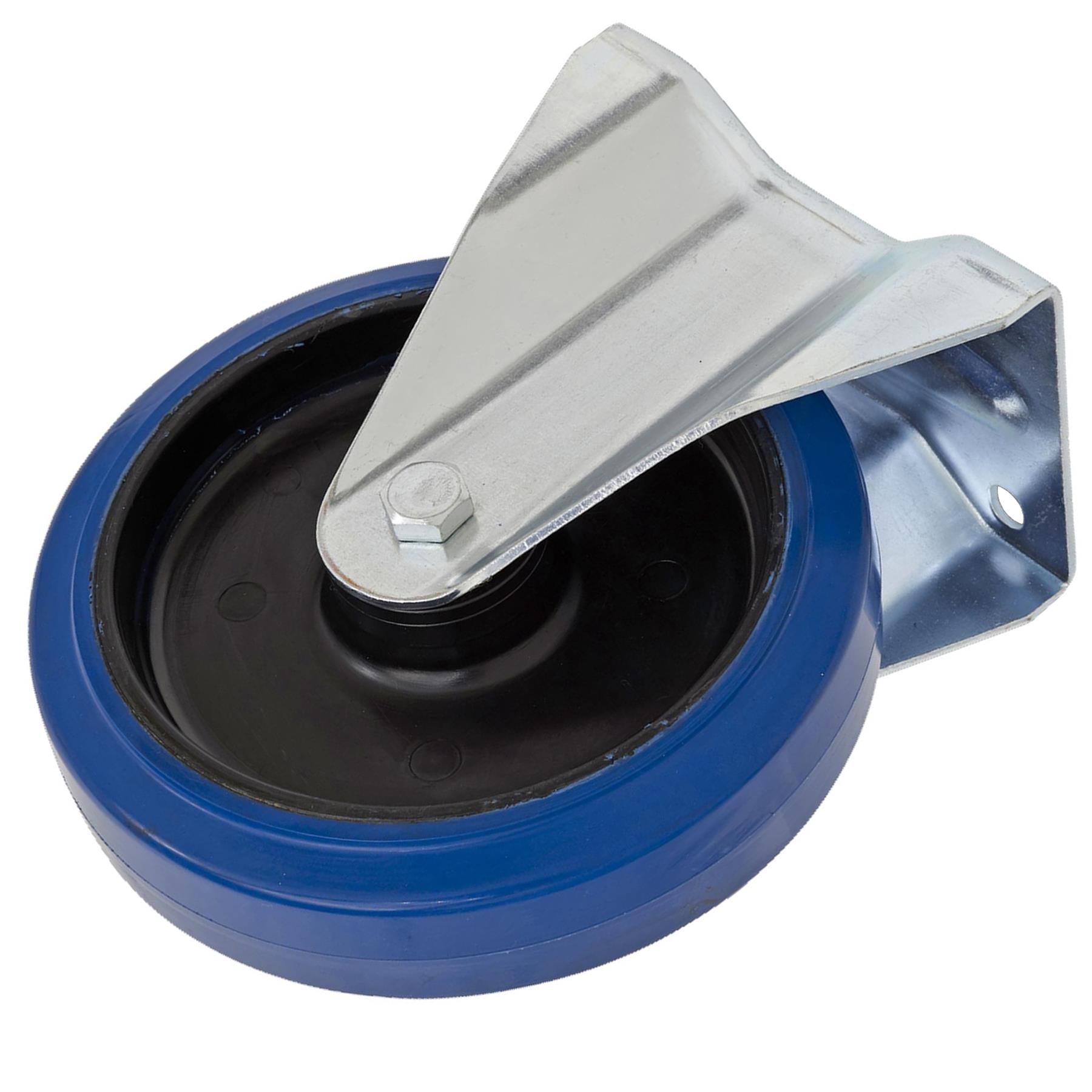 Sealey Heavy-Duty Elastic Rubber Fixed Castor Wheel 100mm