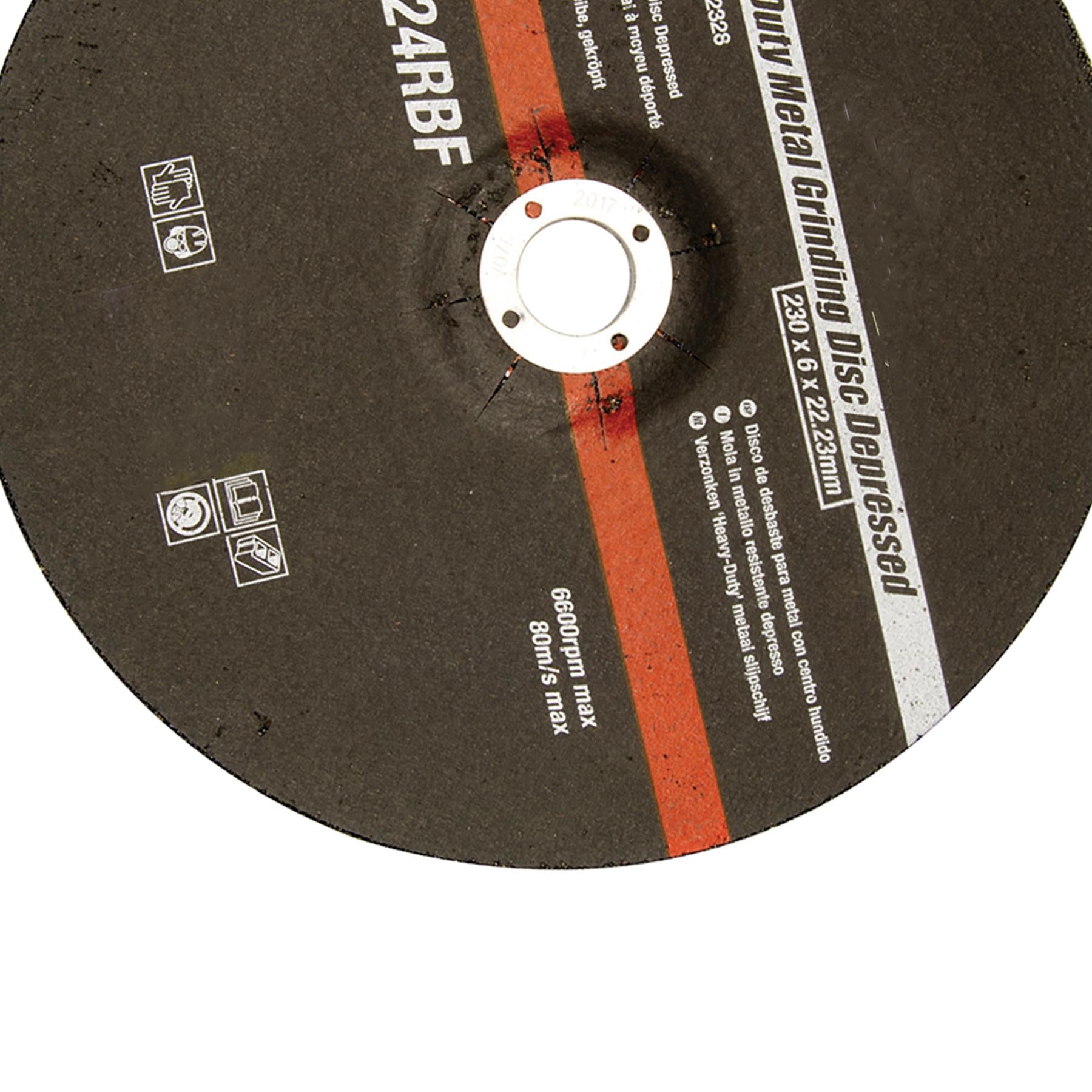 Heavy Duty Metal Grinding Disc Depressed 230 x 6 x 22.23mm Angle Grinder Cutting