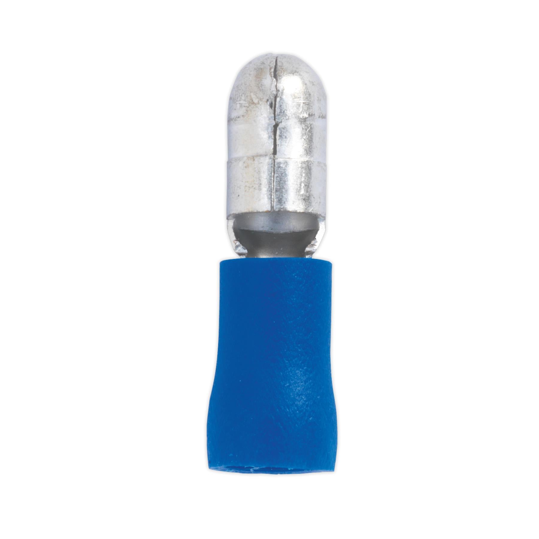Sealey Bullet Terminal 5mm Male Blue Pack of 100