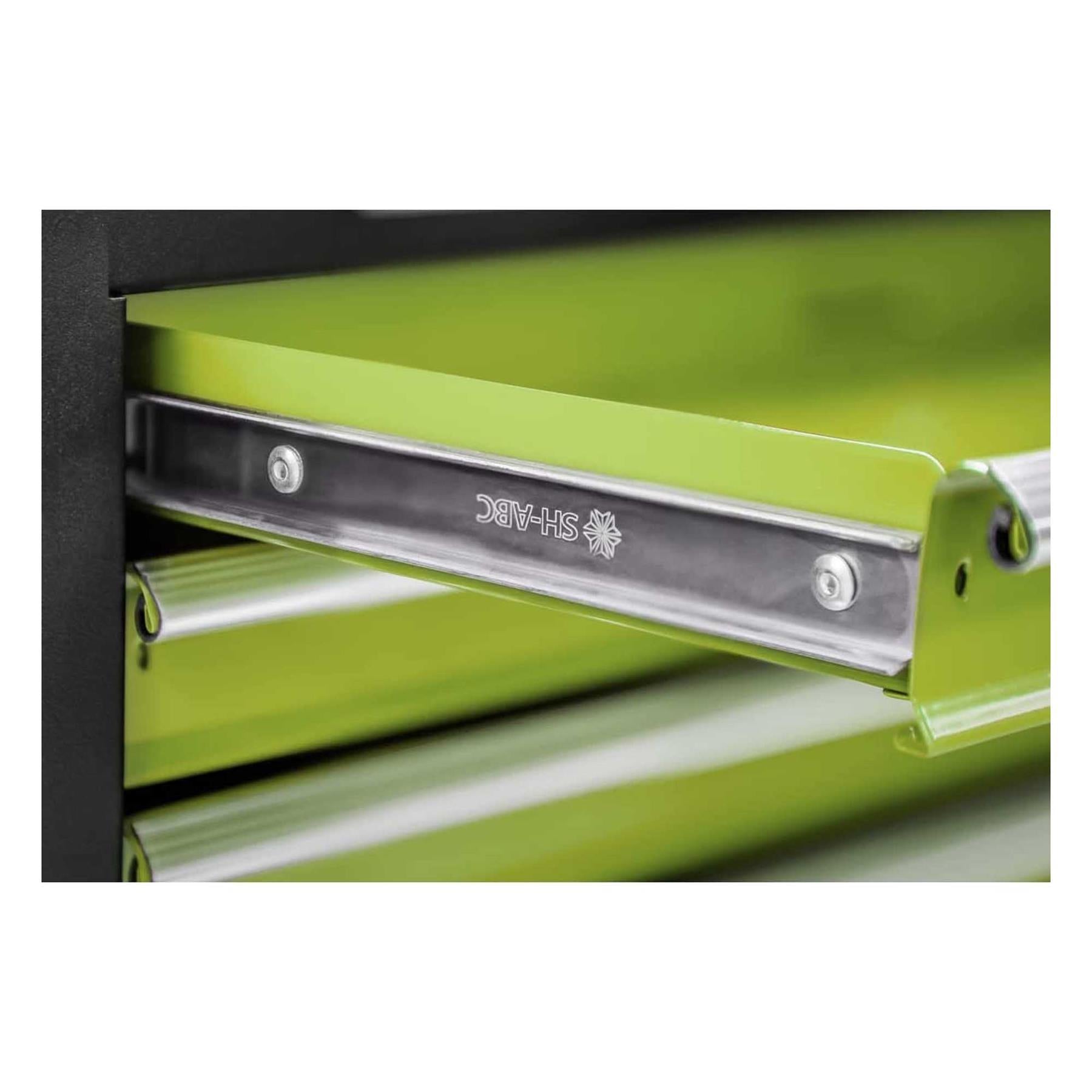 Sealey Topchest & Rollcab Combination 6 Drawer with Ball-Bearing Slides - Hi-Vis Green