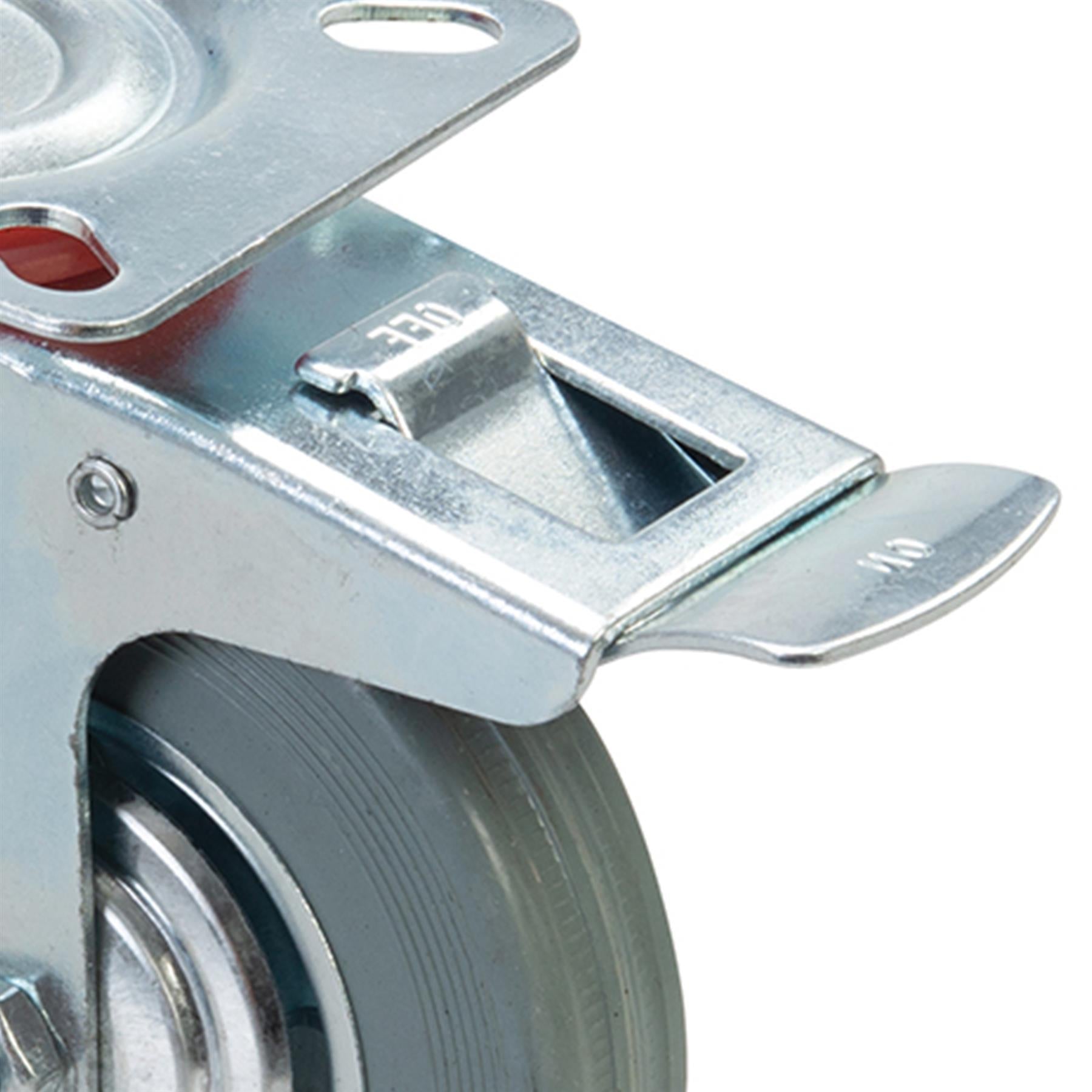 Heavy Duty Swivel Rubber Castor Caster Wheels Cart Wheel 100mm