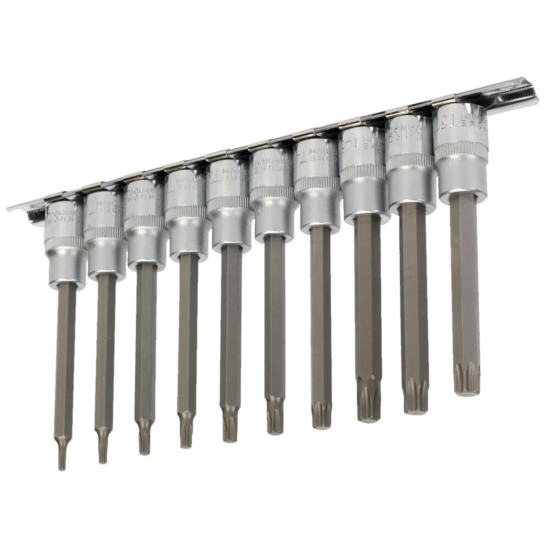 Sealey TRX-Star* Socket Bit Set 10pc 3/8"Sq Drive 100mm