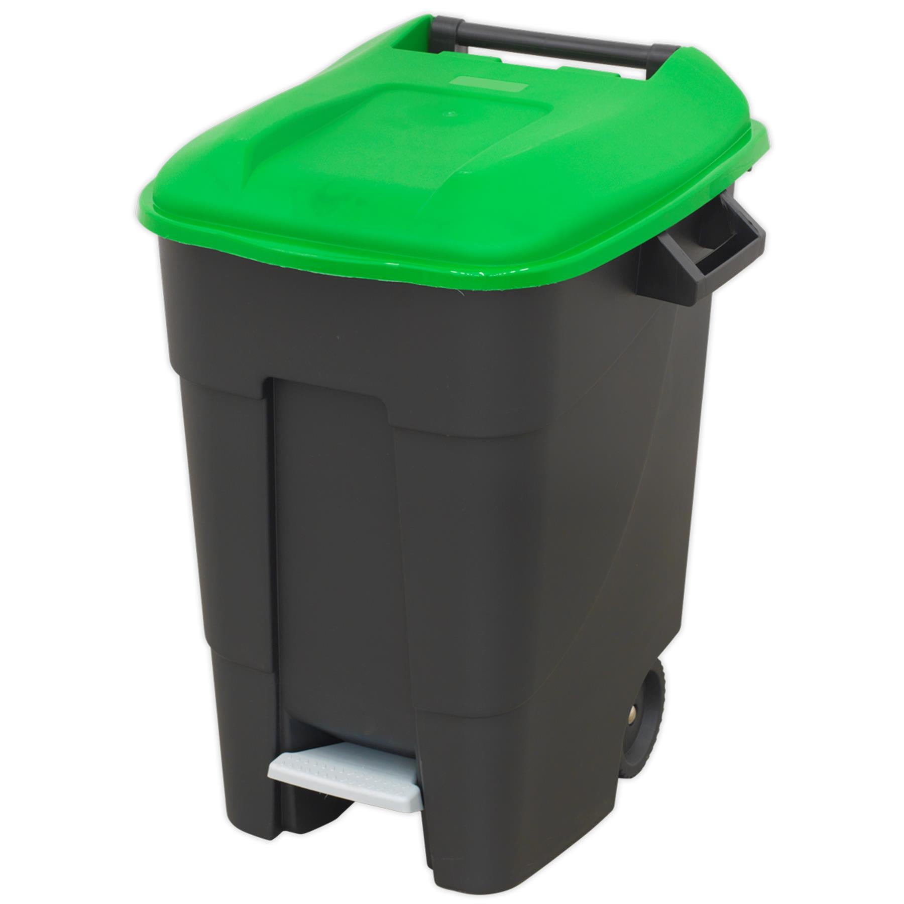Sealey Refuse/Wheelie Bin with Foot Pedal 100L - Green