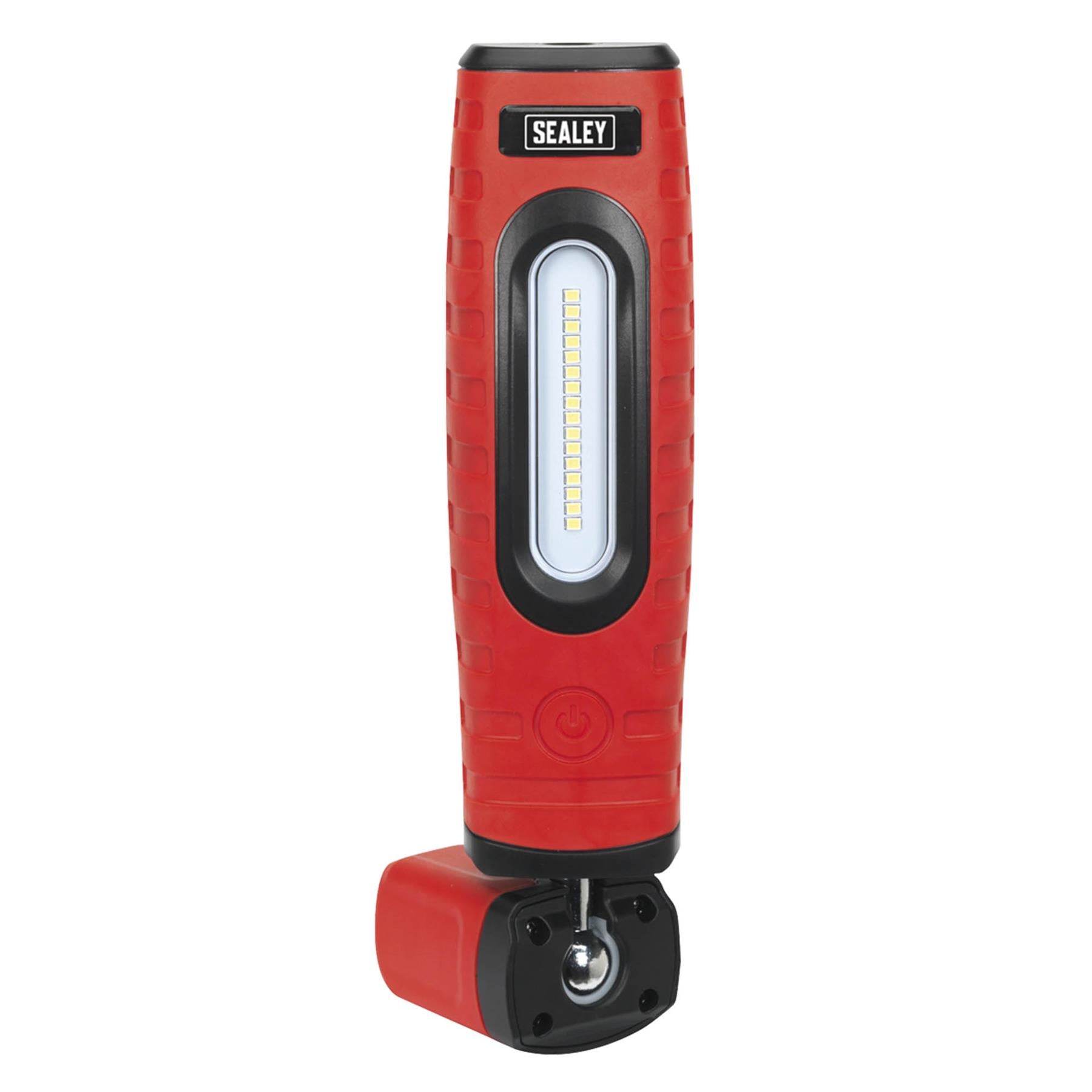 Sealey R/Charge 360 Insp Lamp 16 SMD LED & 3W LED Red 2 x Li-ion
