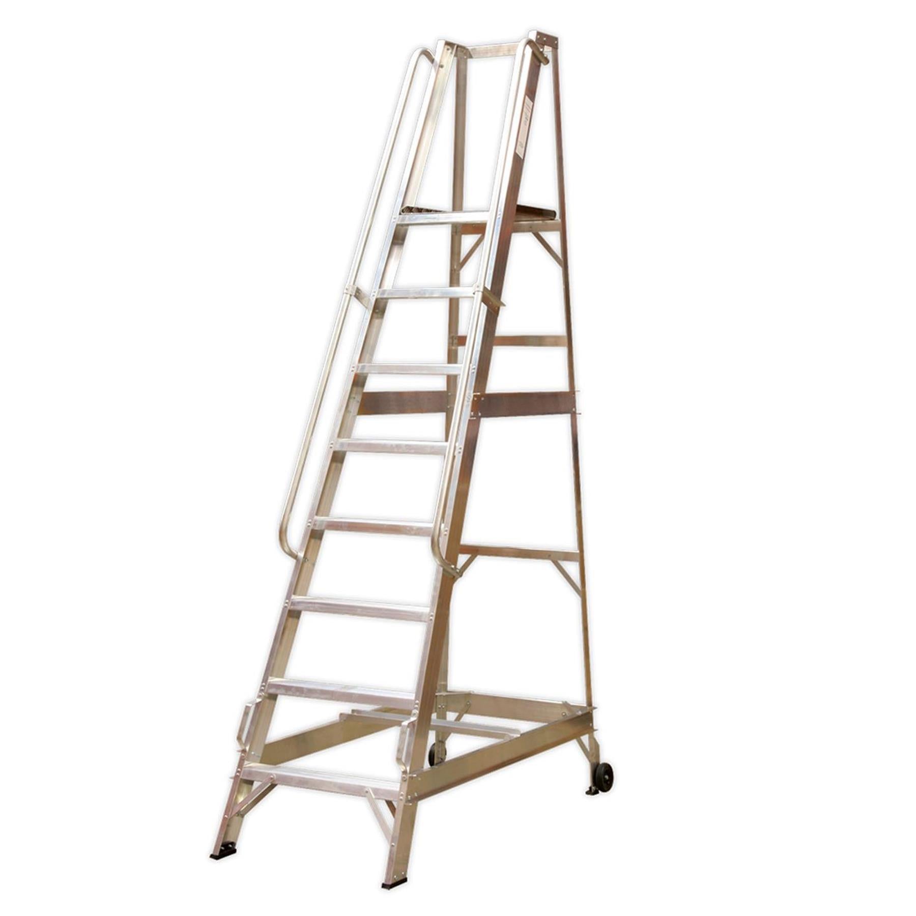 Sealey Warehouse Steps 14-Tread - WS14 Non-Slip Safety Hand Rails