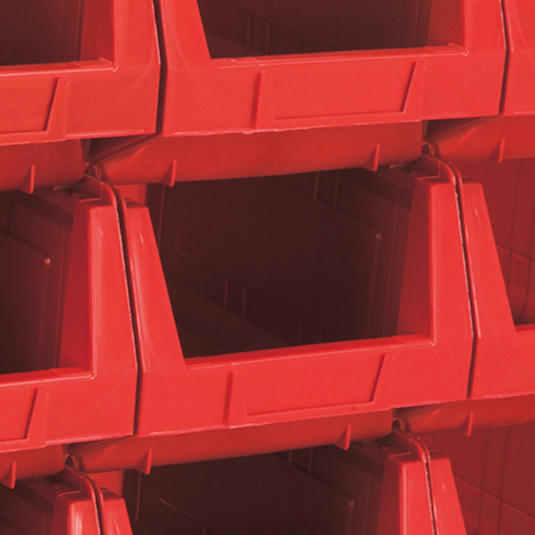 Sealey Plastic Storage Bin 210 x 355 x 165mm - Red Pack of 12