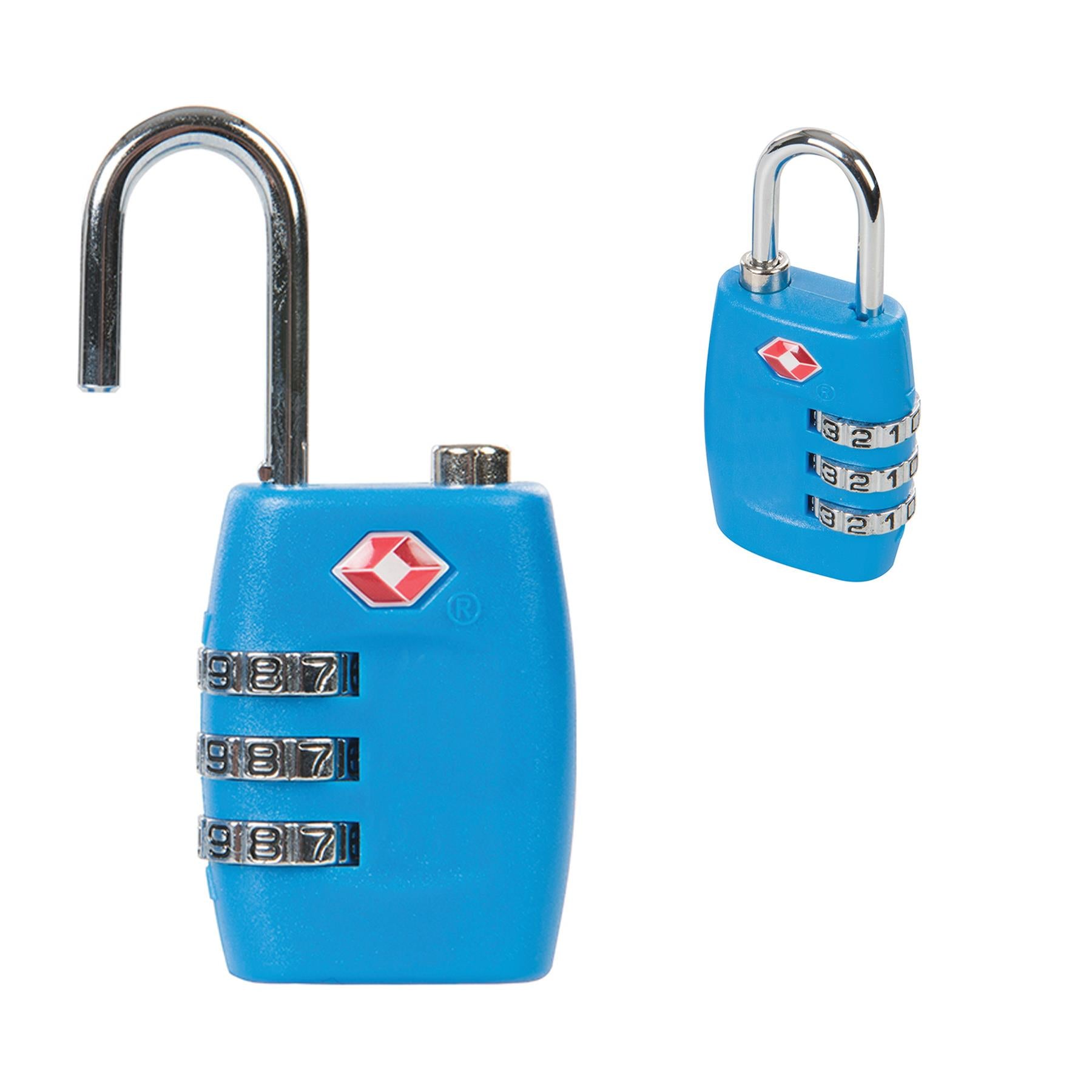 TSA Combination Luggage Padlocks 2Pk 3Digit Impact Resistant Polymer Body