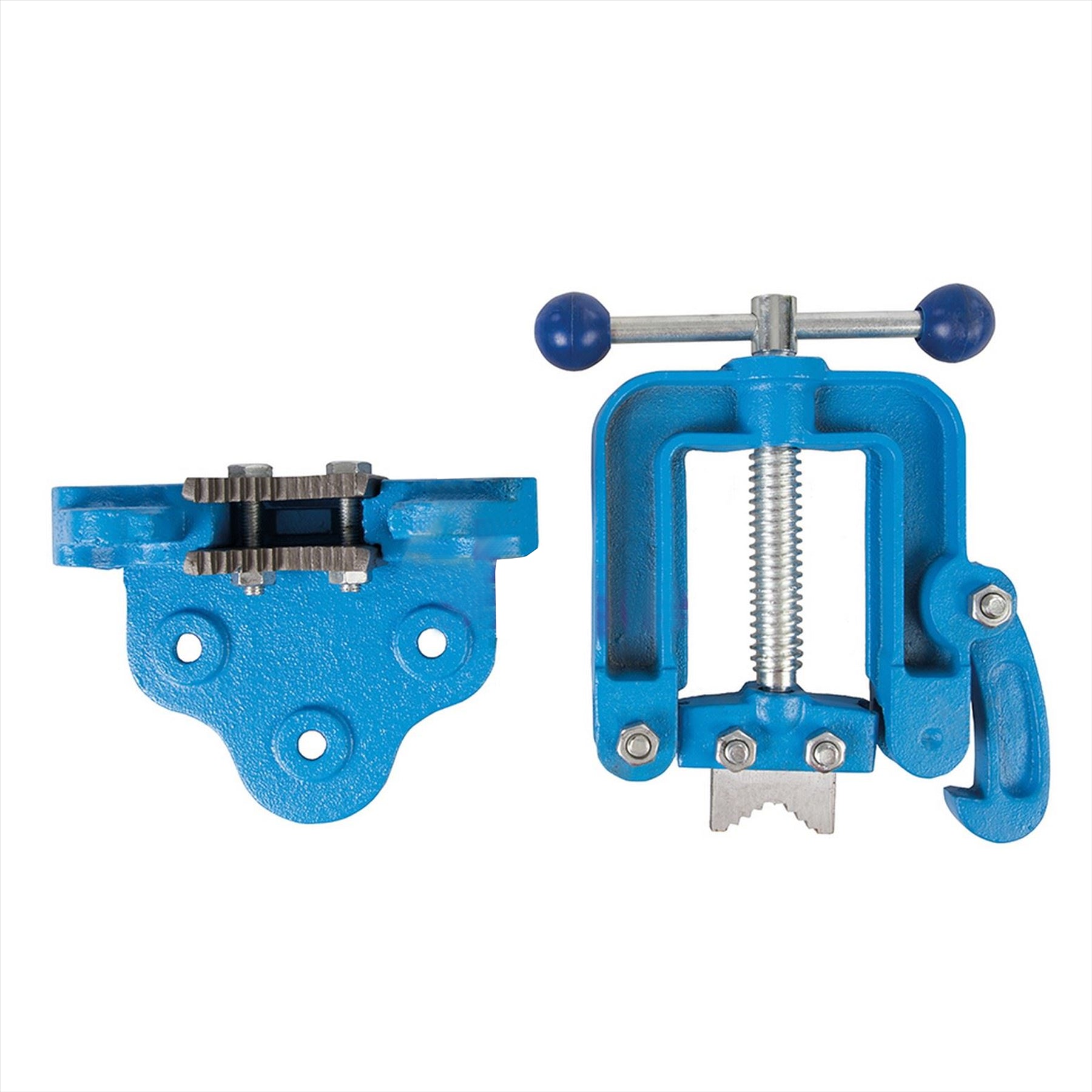 Hinged Pipe Vice 12 - 60mm Cast Steel Frame And Base Steel Jaws And Tommy Bar