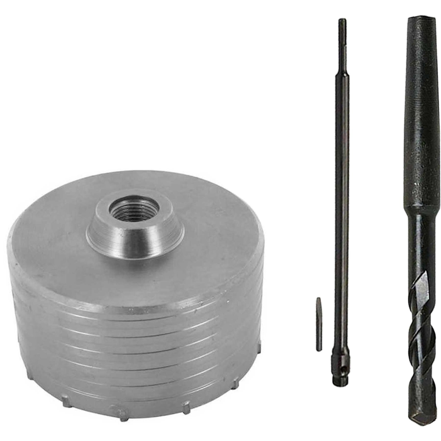 TCT Core Drill Bit 125mm Hole Saw Masonry Stone Brick SDS Plus 1250mm Shaft Pilot