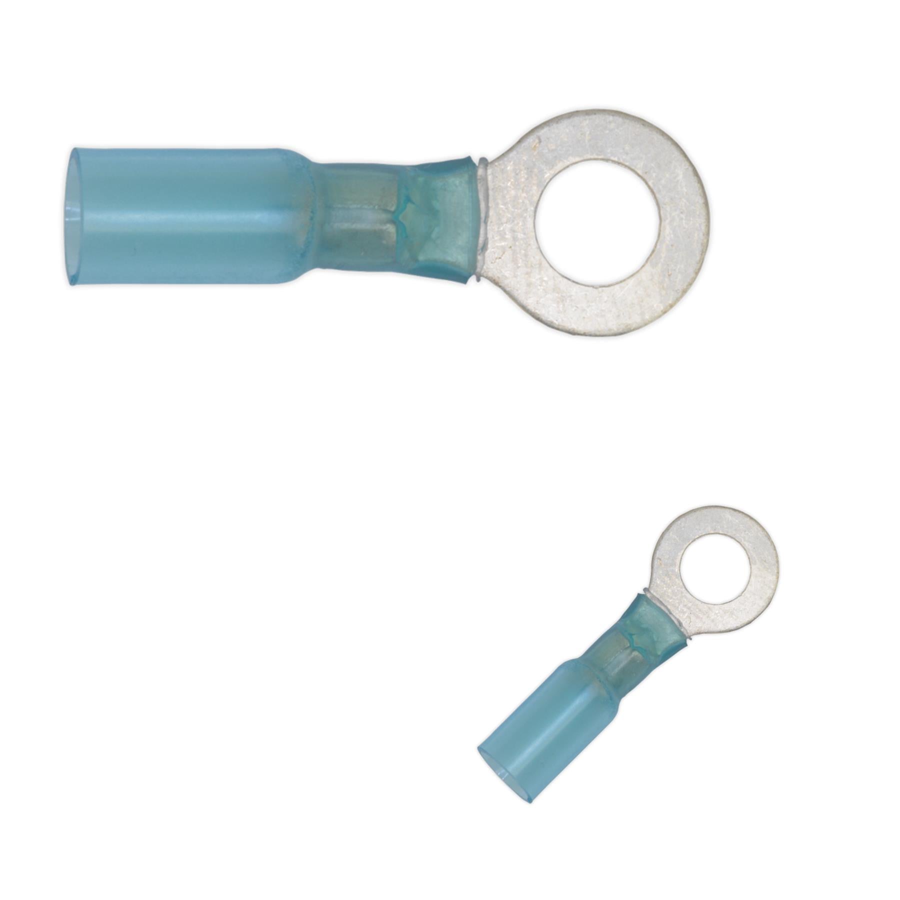Sealey Heat Shrink Ring Terminal Ø8.4mm Blue Pack of 25
