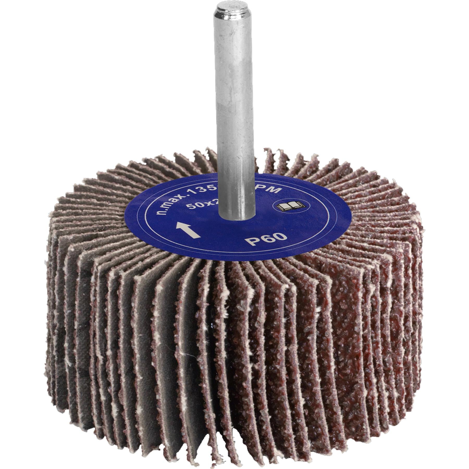 Sealey Flap Wheel 50 x 25mm 60Grit 6mm Shaft