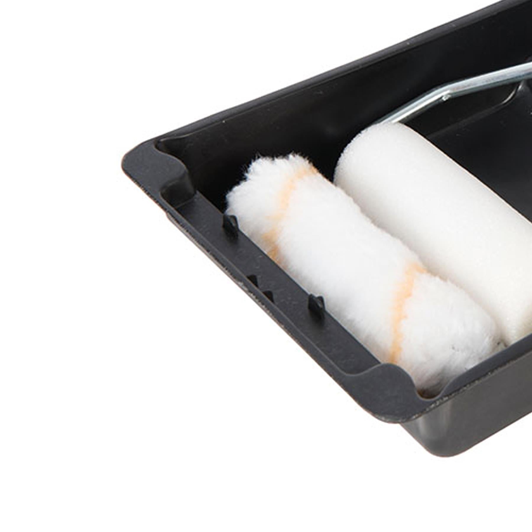 Mini Roller & Tray 100mm Gloss,Varnish Emulsions Detailed Work Decorating DIY