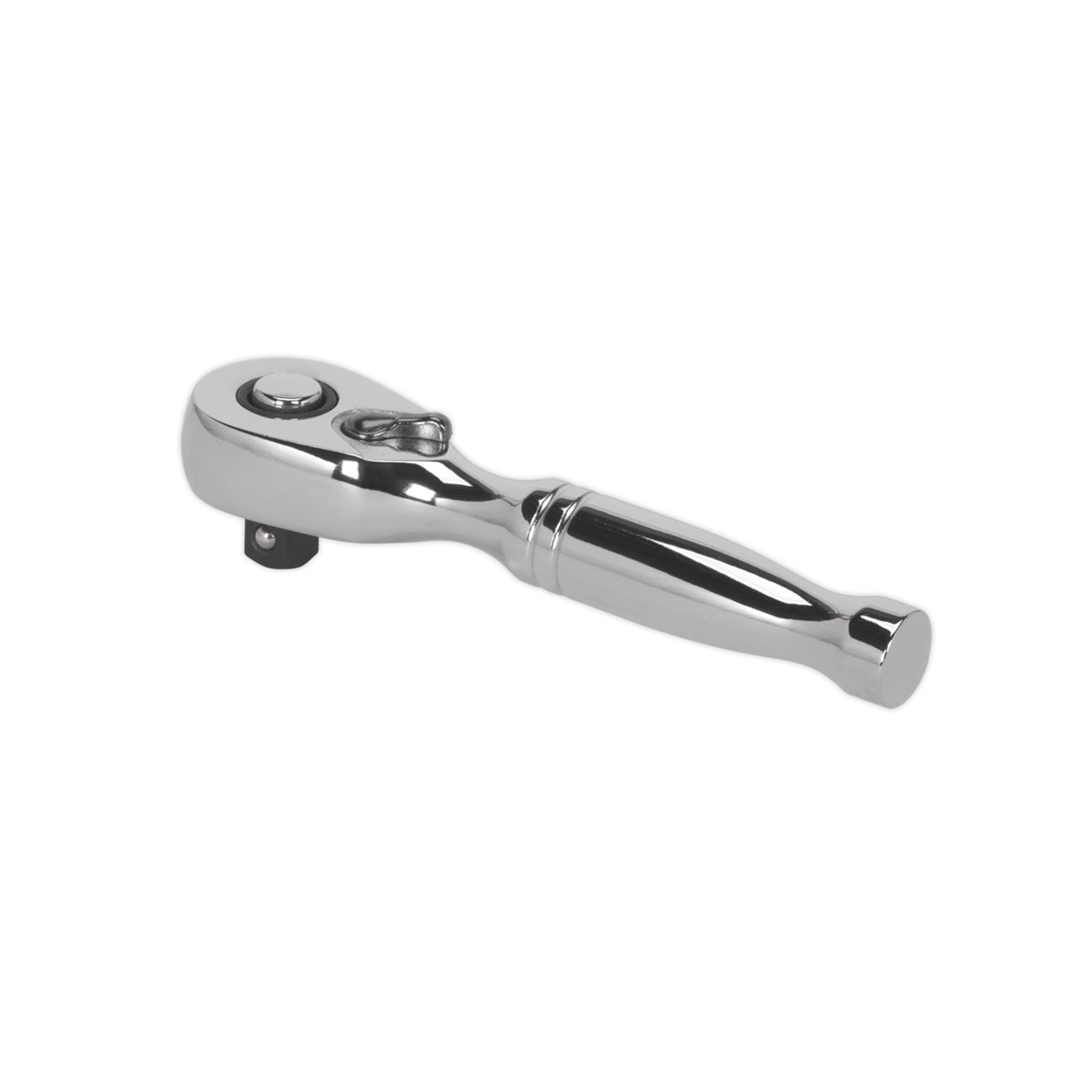 Sealey Stubby Ratchet Wrench 1/4"Sq Drive Pear-Head Flip Reverse