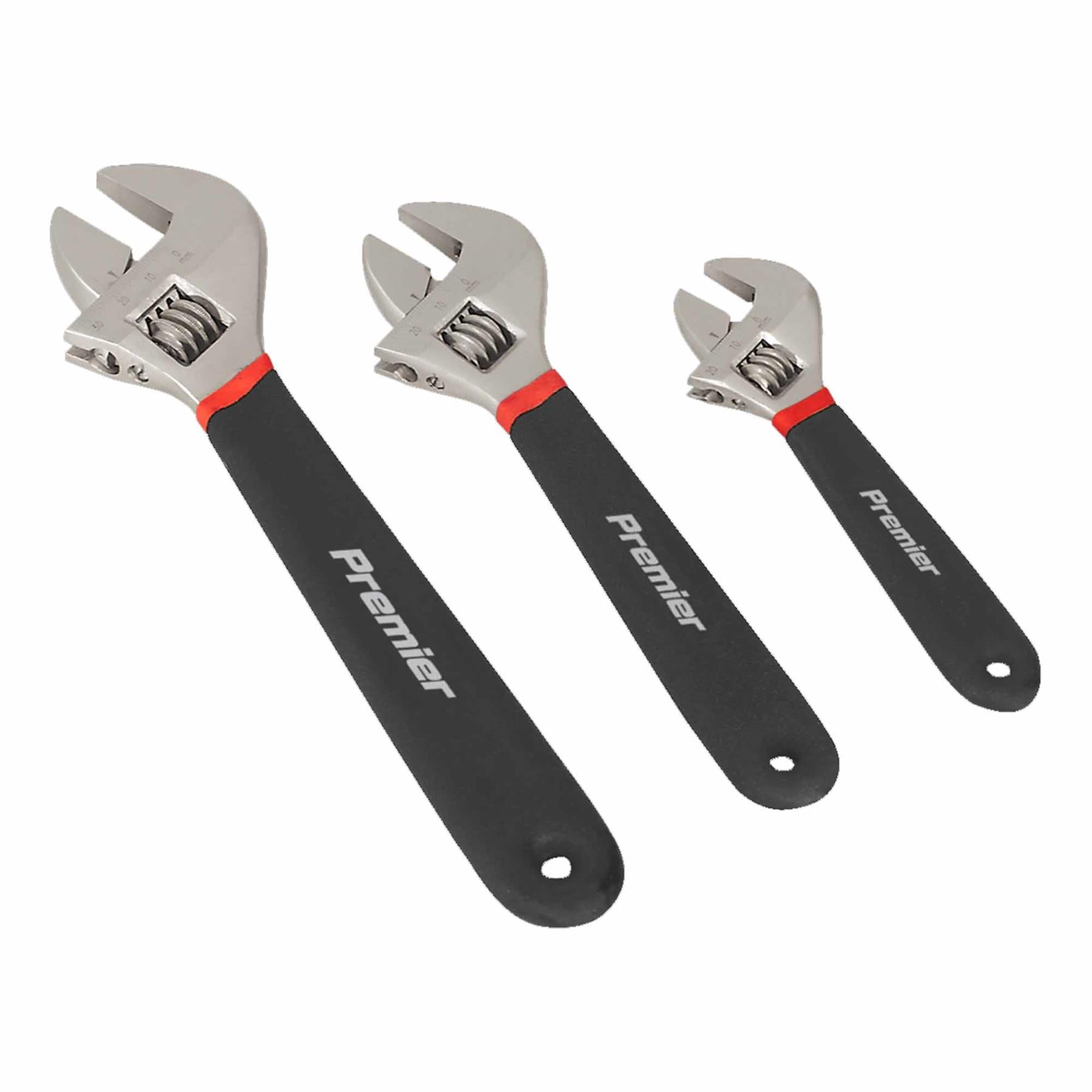 Sealey Adjustable Wrench Set 3pc Ni-Fe Finish