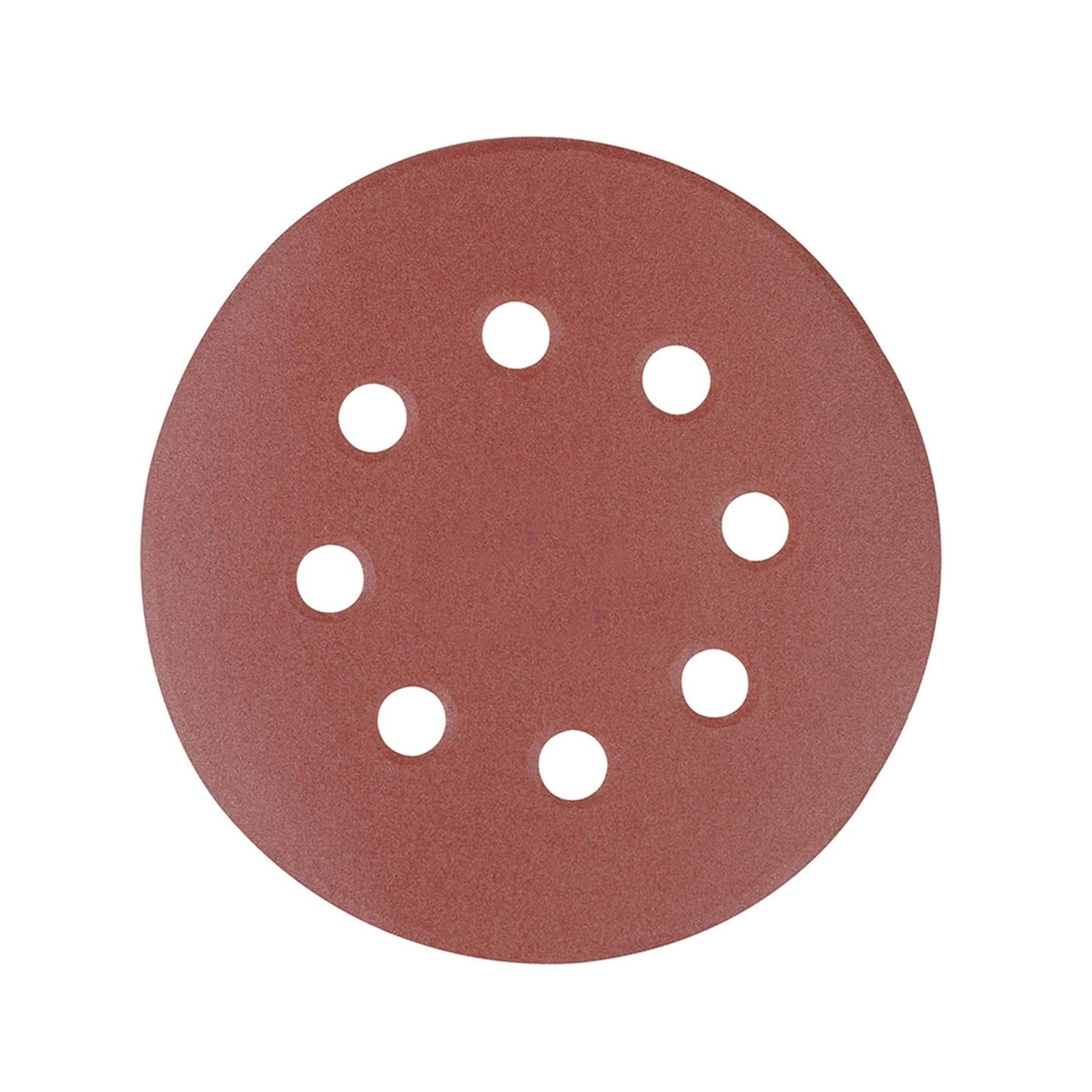 Punched Sanding Discs 125mm 10Pk Grit 60 Hook & Loop Aluminium Oxide DIY