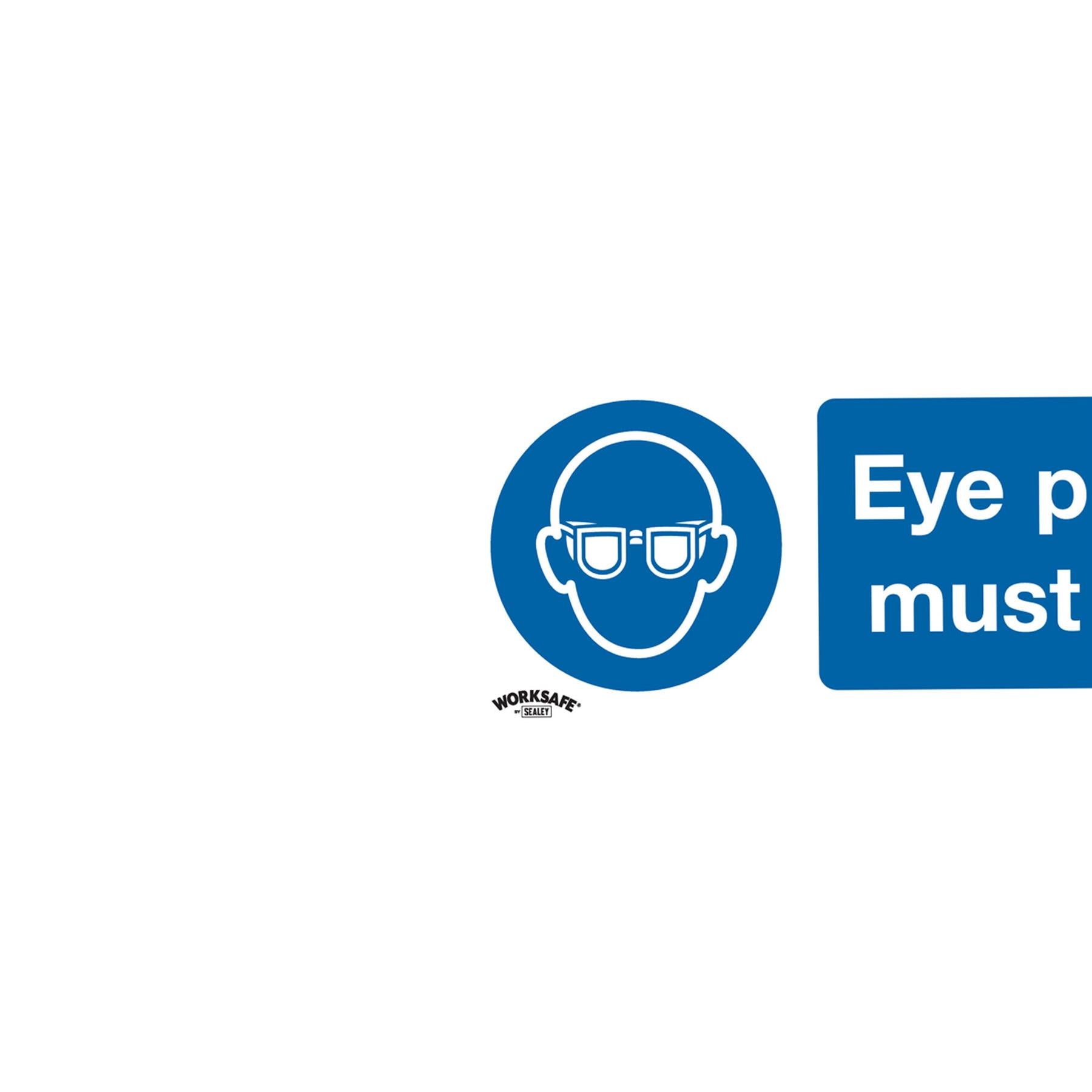 Safety Sign - Eye Protection Must Be Worn - Plastic-Pk of 10. Sealey
