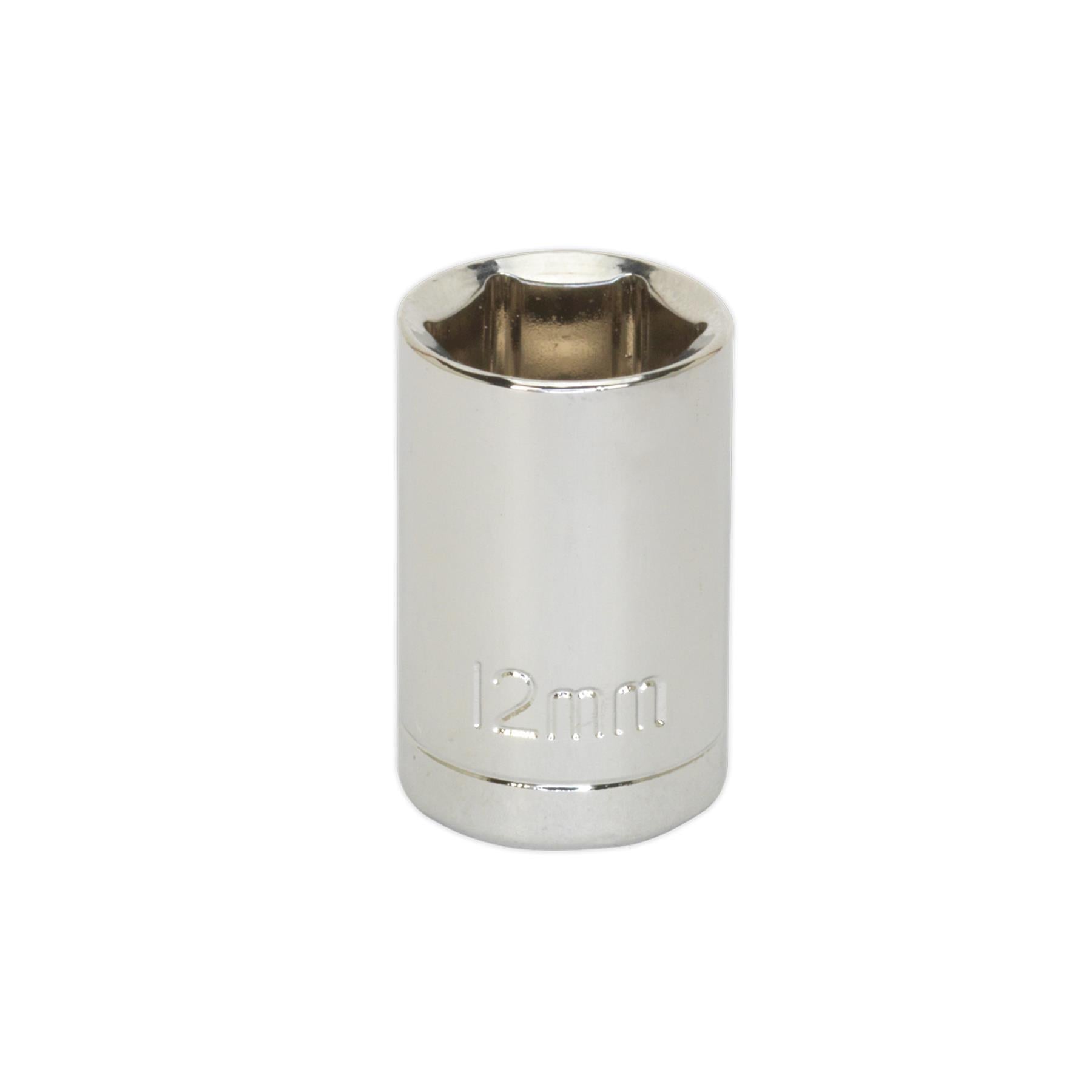 Sealey WallDrive Socket 12mm 3/8"Sq Drive Carbon Steel