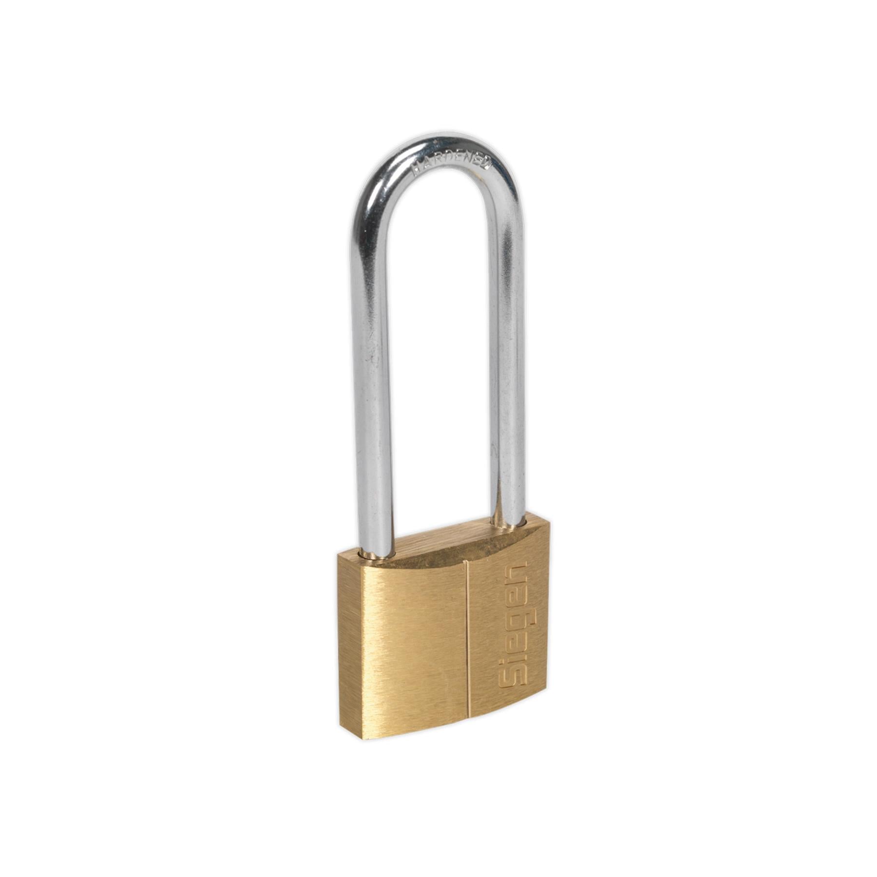 Sealey Brass Body Padlock with Brass Cylinder Long Shackle 40mm