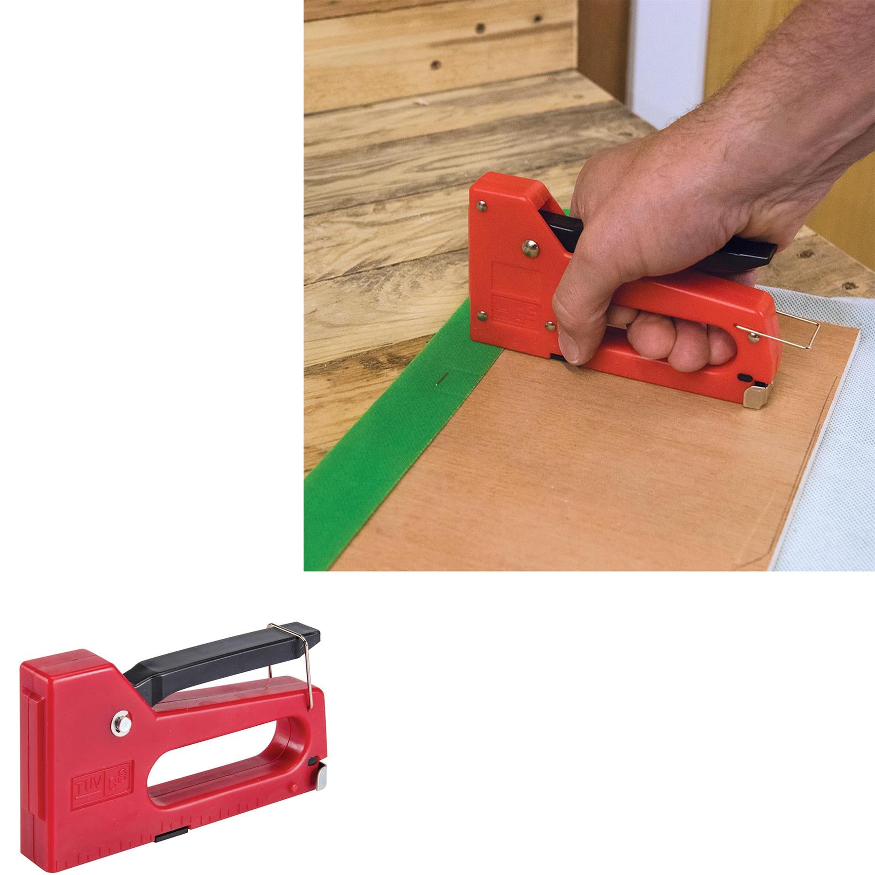 Heavy Duty Staple Gun & 100 Staples - 4-8mm Upholstery Comfortable Handle Crafts