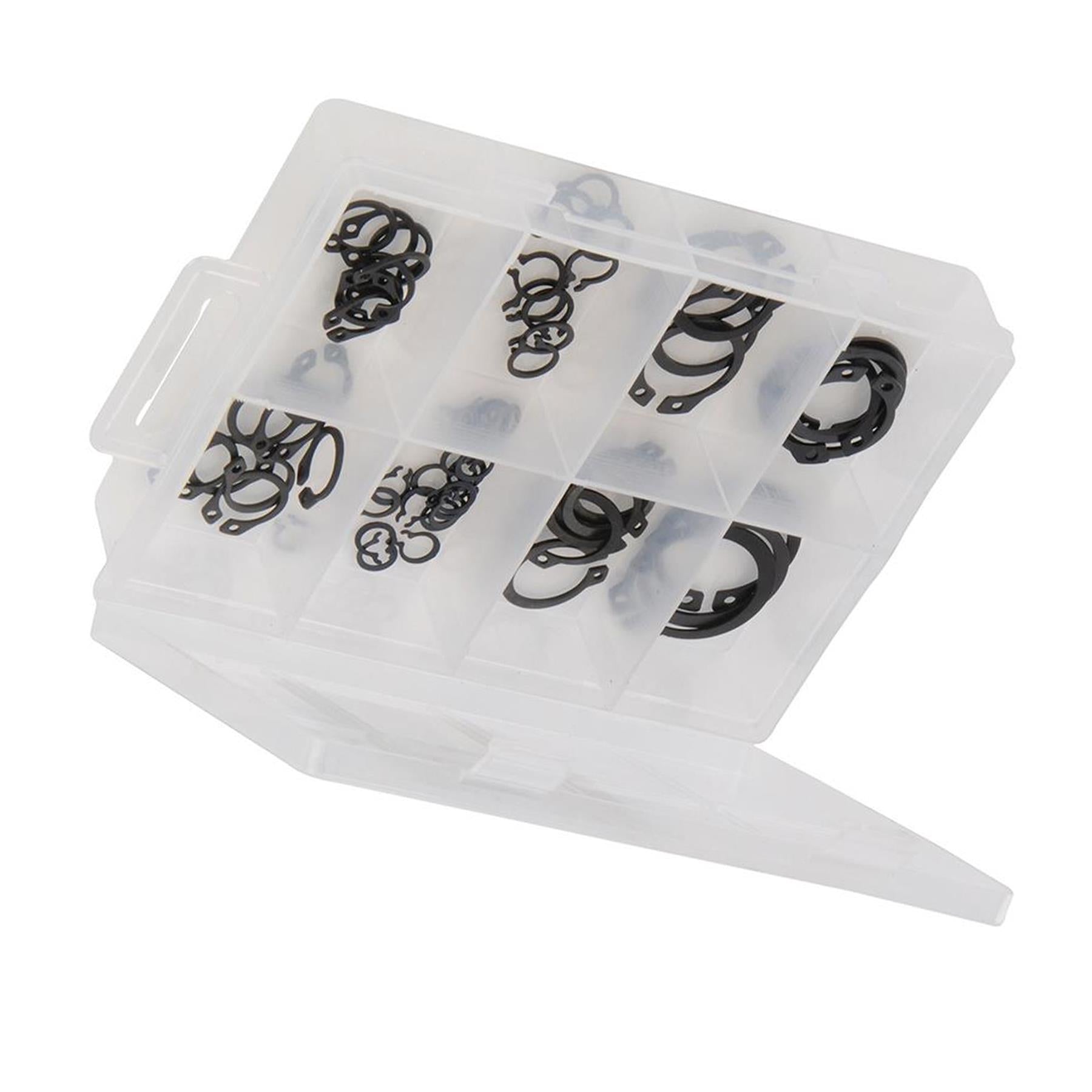 64Pce External Circlips Pack Chemically Blackened Steel Suitable For Over Shafts
