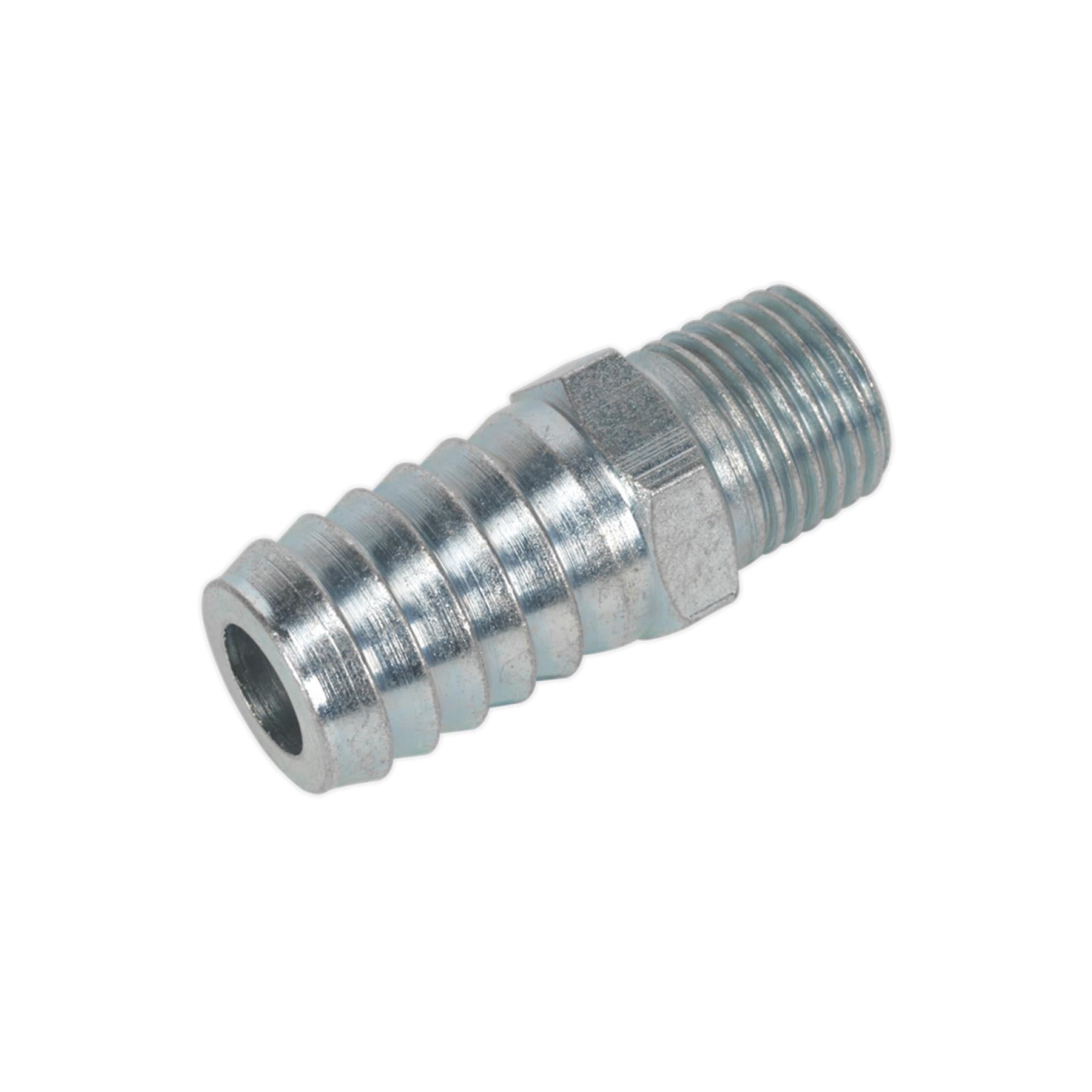 Sealey Screwed Tailpiece Male 1/4"BSPT - 1/2" Hose Pack of 5
