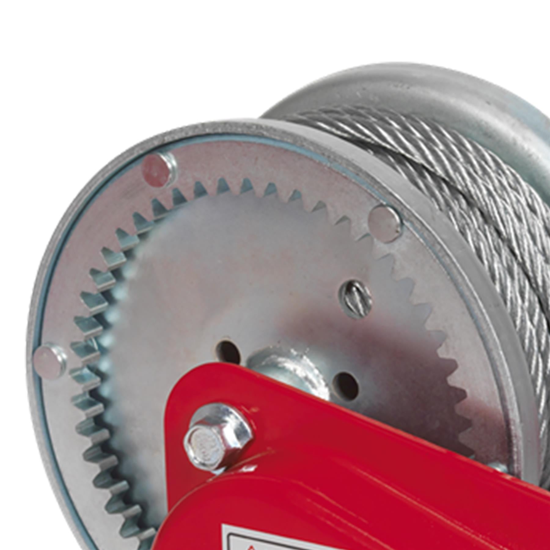 Sealey Geared Hand Winch with Brake & Cable 900kg Capacity