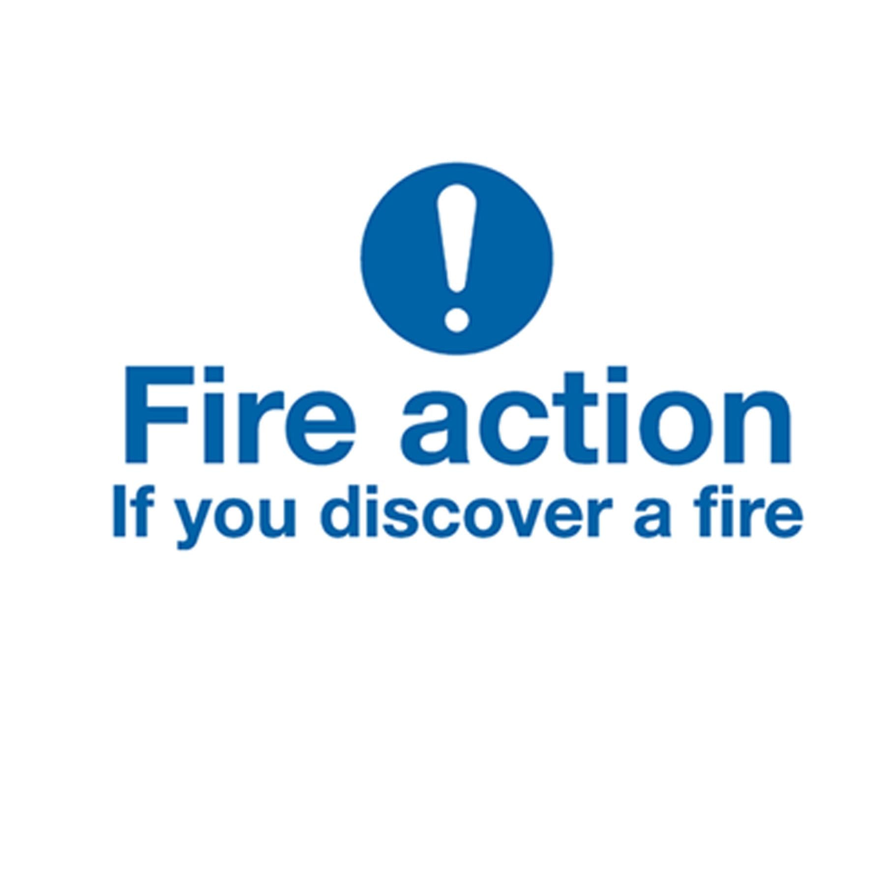 Safe Conditions Safety Sign - Fire Action With Lift - Self-Adhesive Vinyl