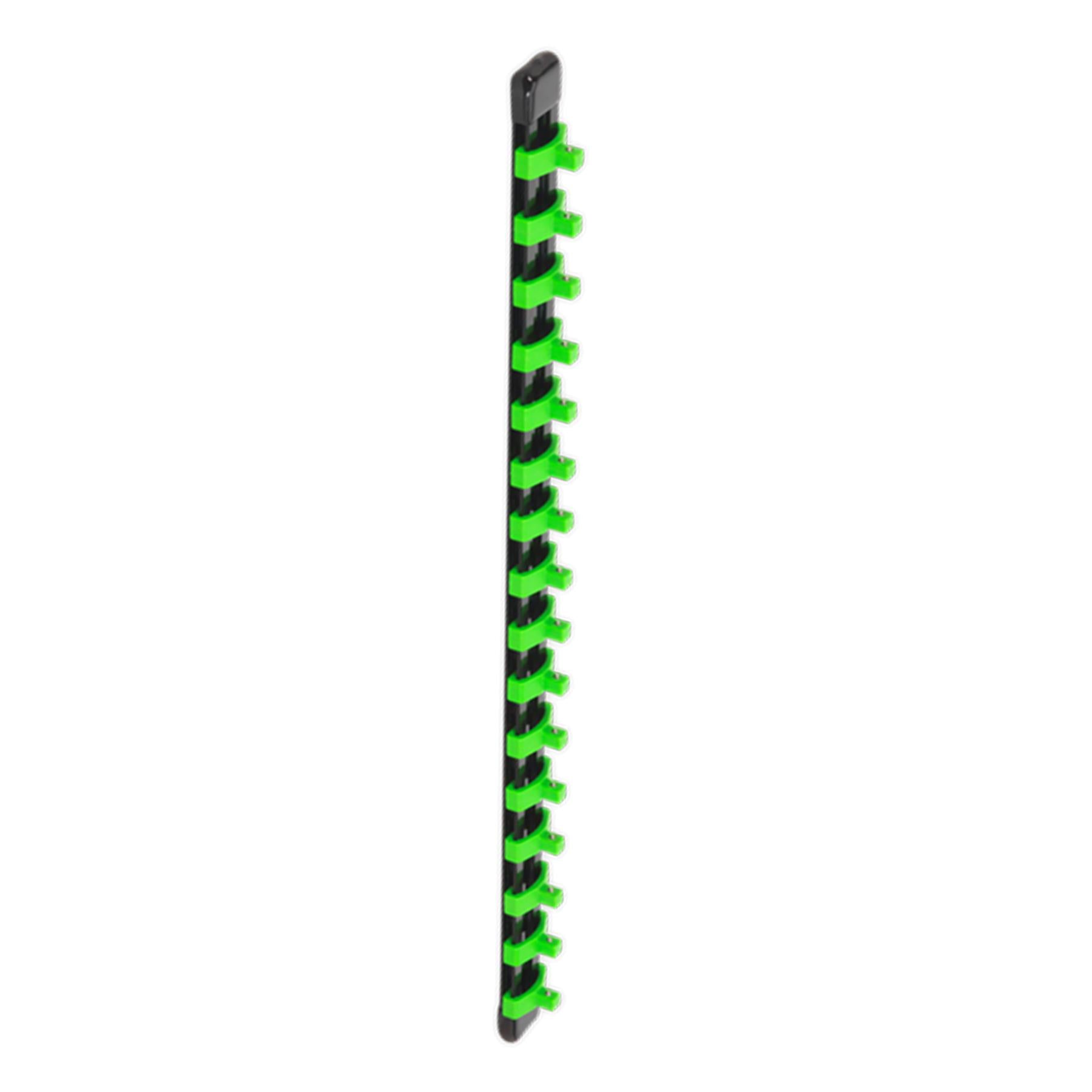 Socket Retaining Rail with 16 Clips 1/4"Sq Dr - Hi-Vis Green. Sealey