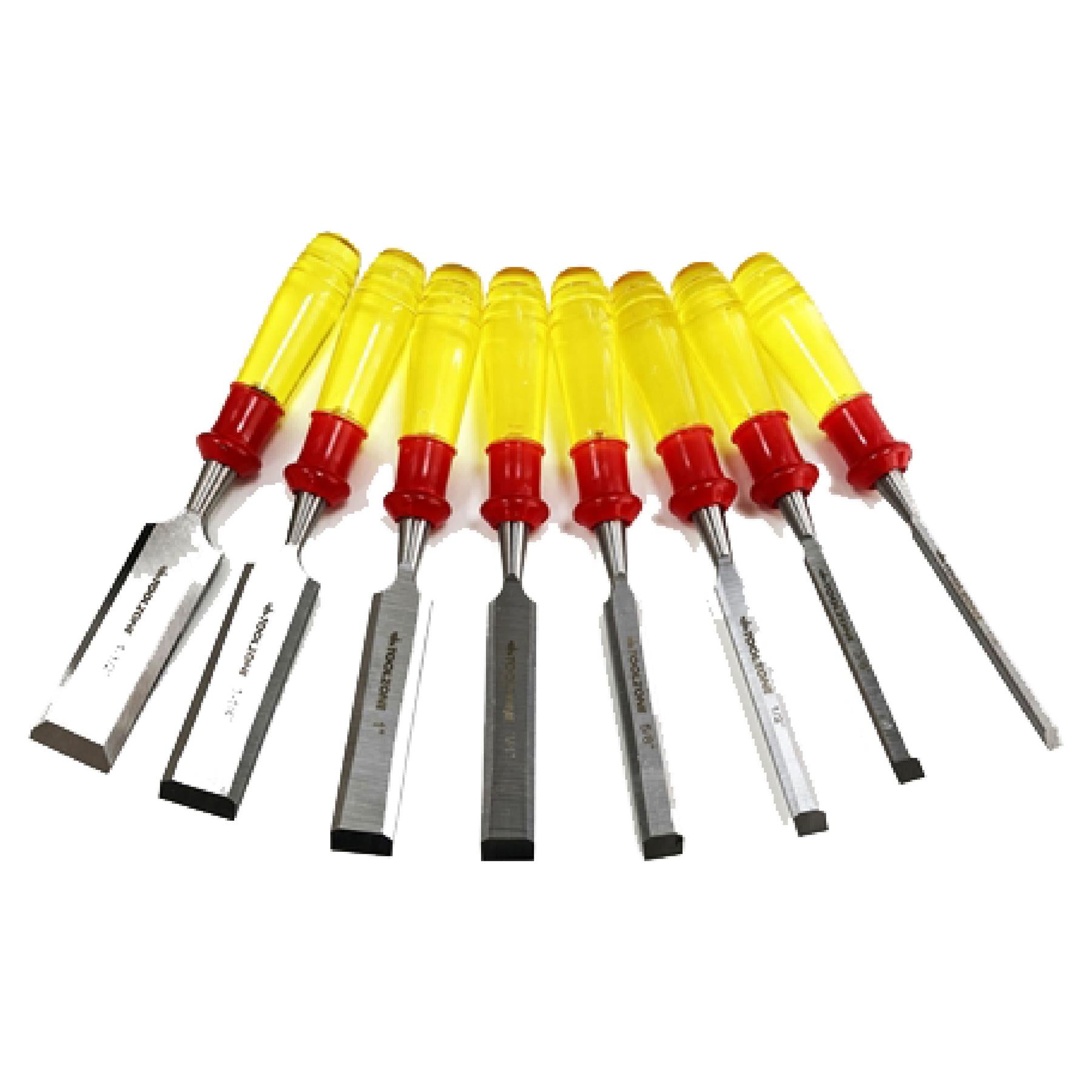 8 Pieces Wood Chisel Set Work Professional Plastic Handle Wooden Storage Case