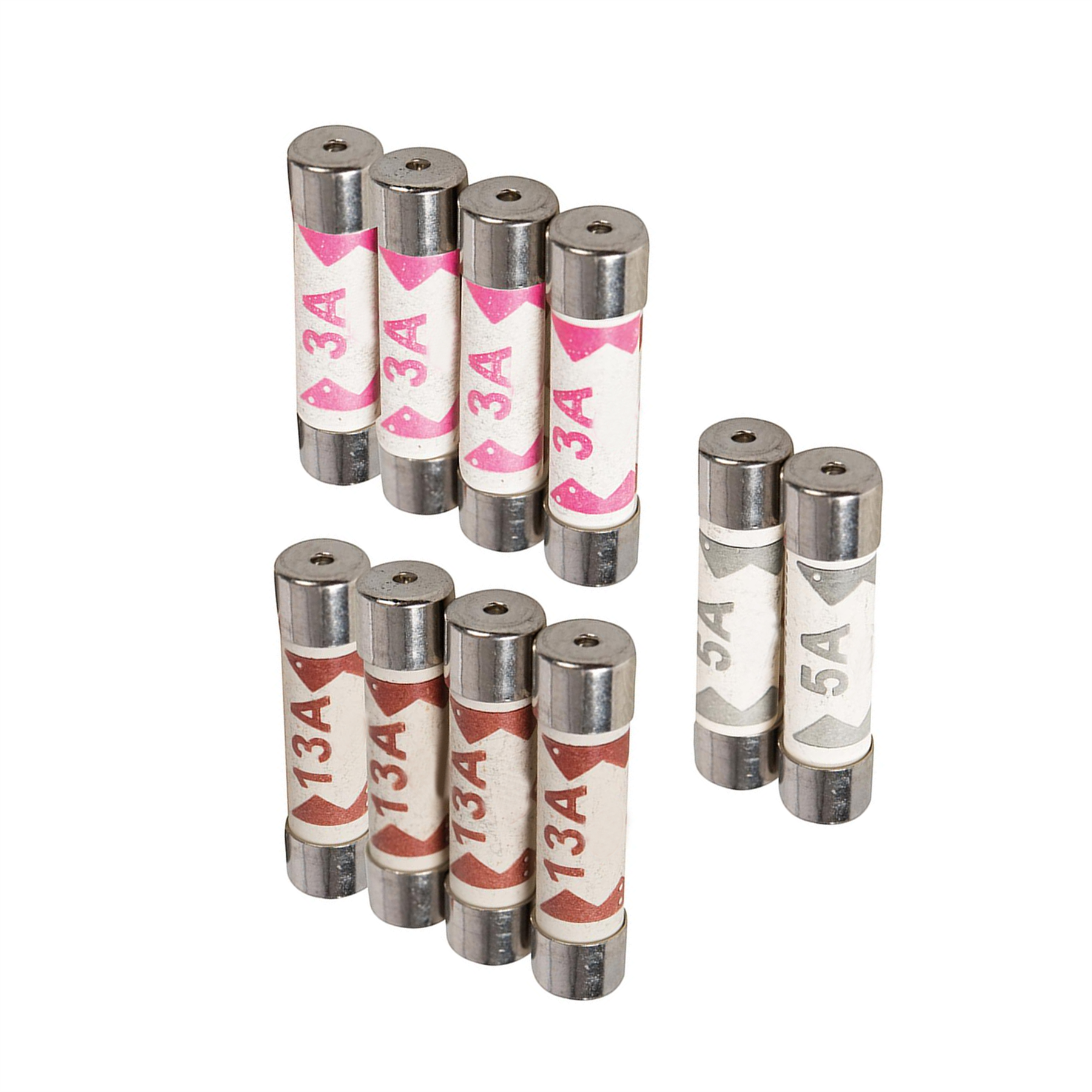 10 x Mixed Ceramic Fuses Household Domestic Mains Plug Top 3A 5A 13Amp ASTA