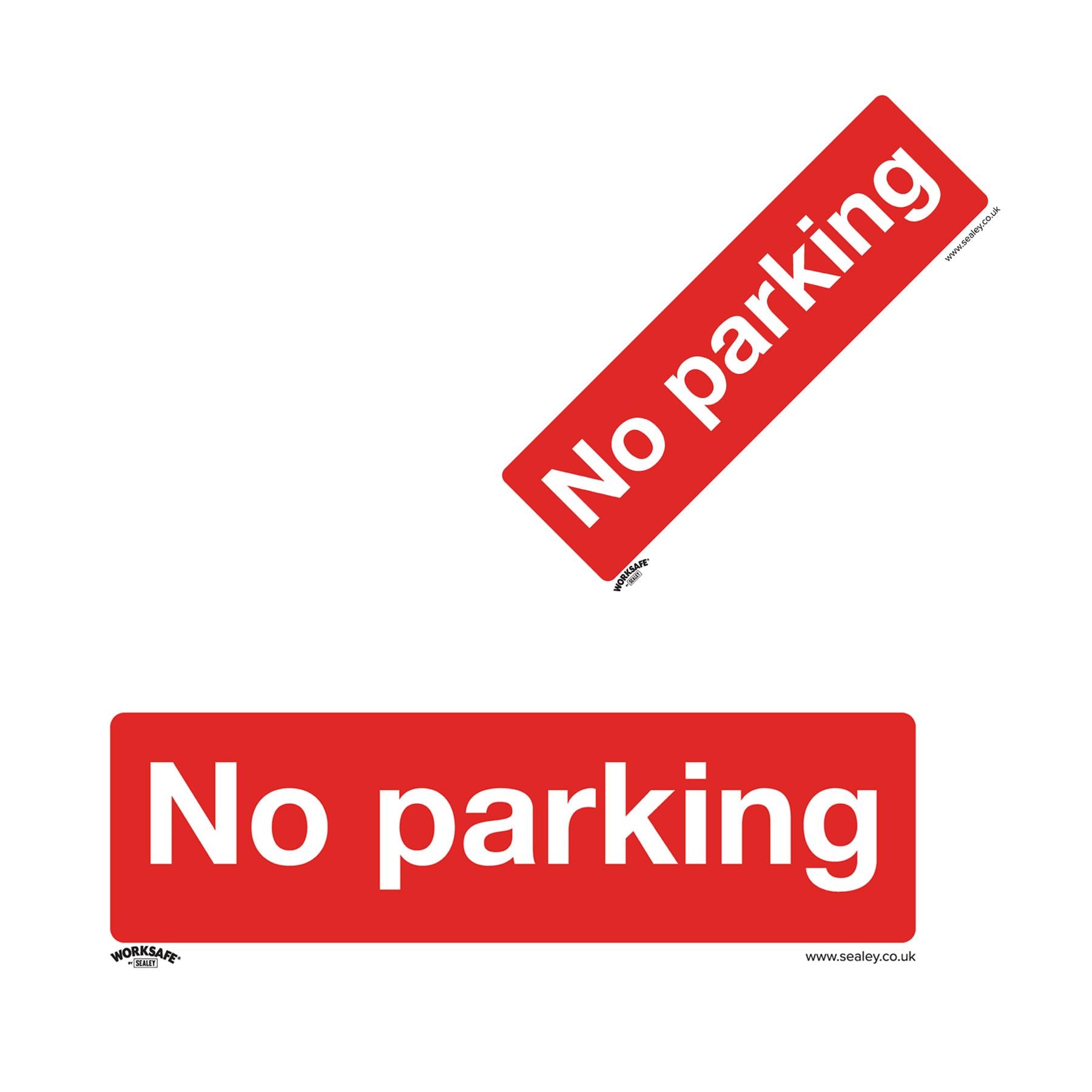 Sealey Safety Sign - No Parking - Rigid Plastic - Pack of 10