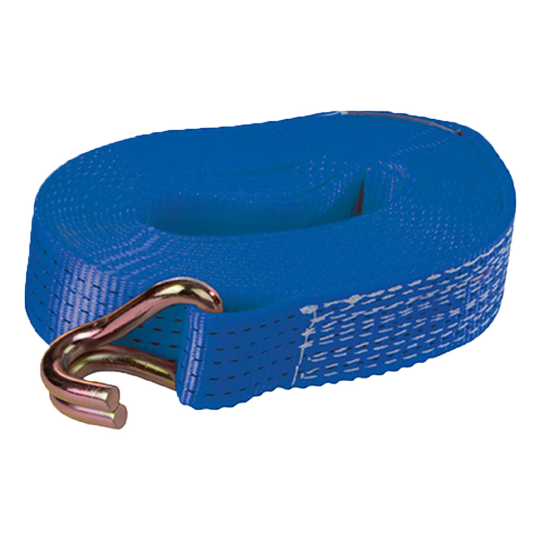 Rubber-Handled Ratchet Tie Down Strap J-Hook 8M X 50mm - Rated 1700Kg DIY