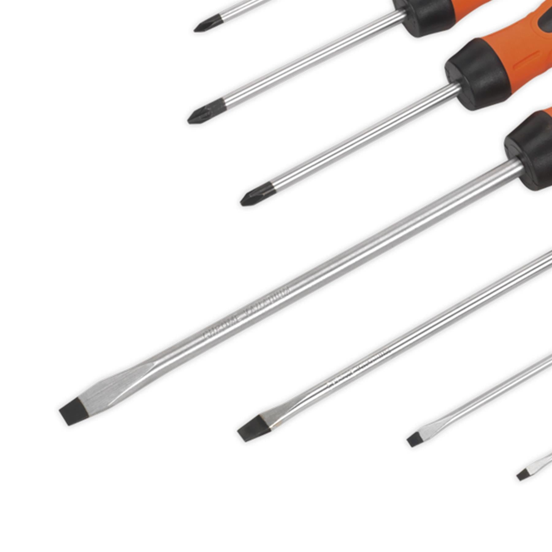Sealey Screwdriver Set 8pc Hi-Vis Orange