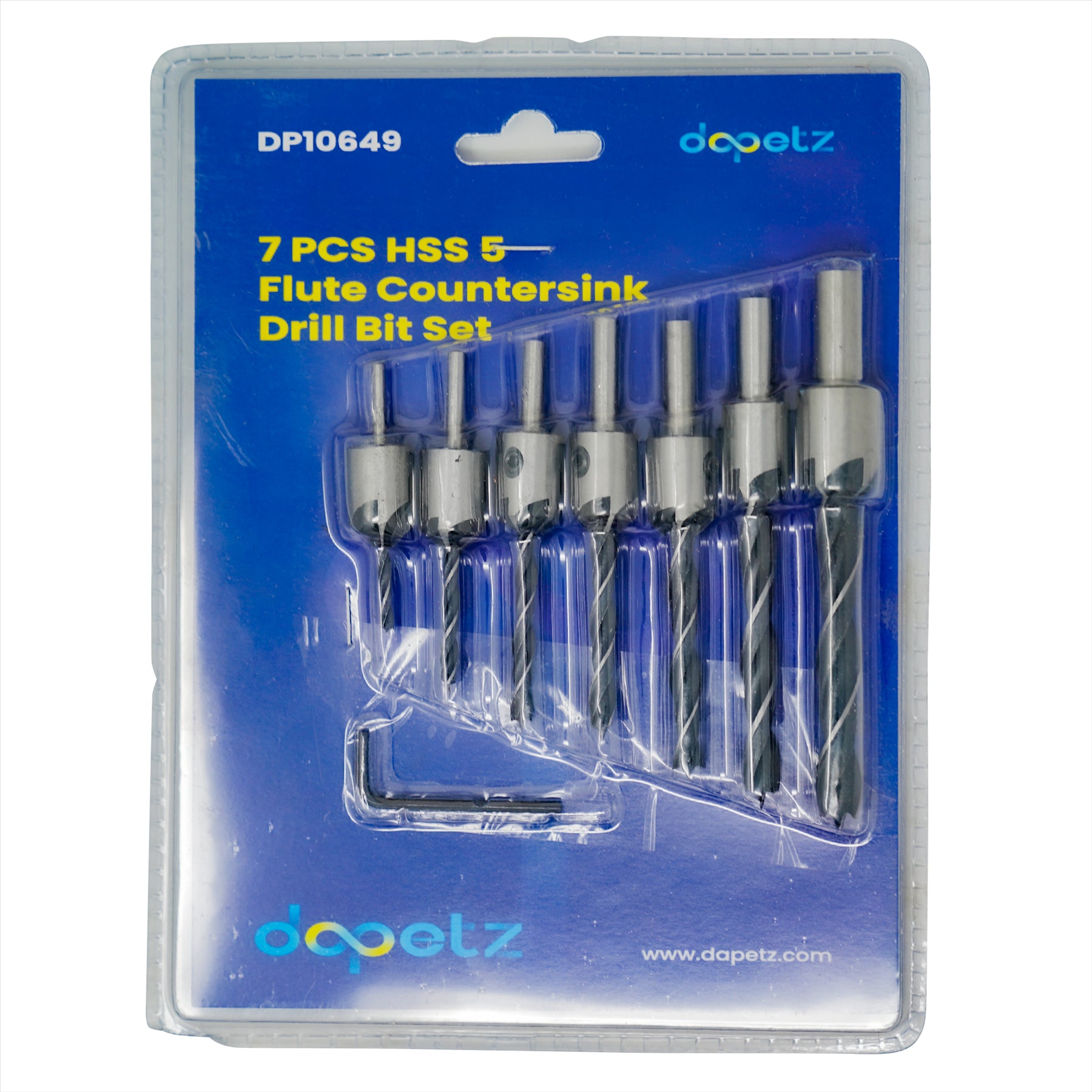 7PCS HSS 5 Flute Countersink