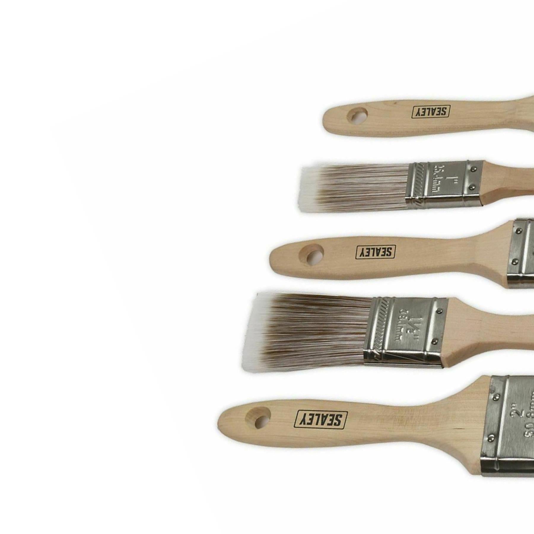 Sealey Wooden Handle Paint Brush Set 5pc