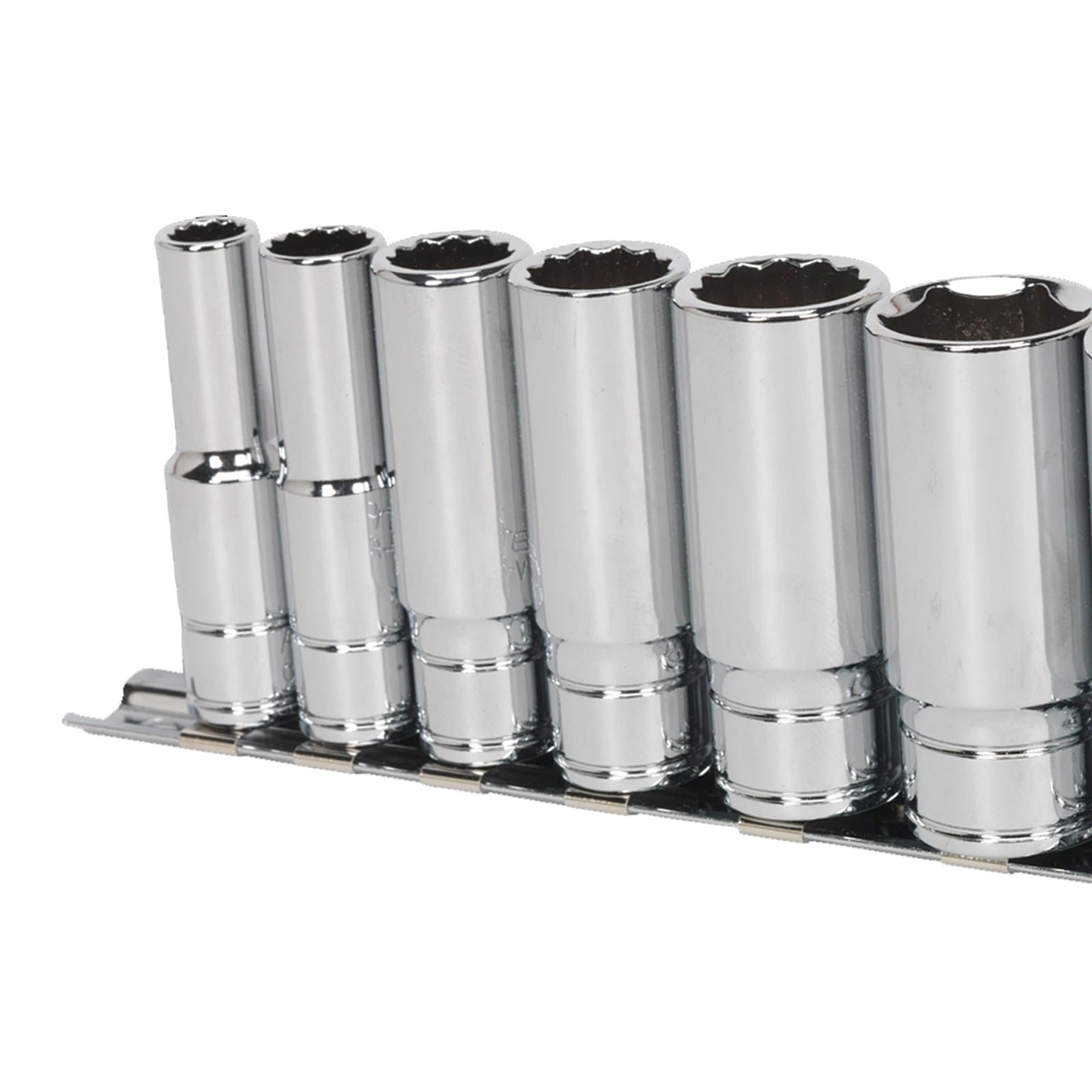 Sealey Socket Set 7pc 3/8"Sq Drive Deep Whitworth