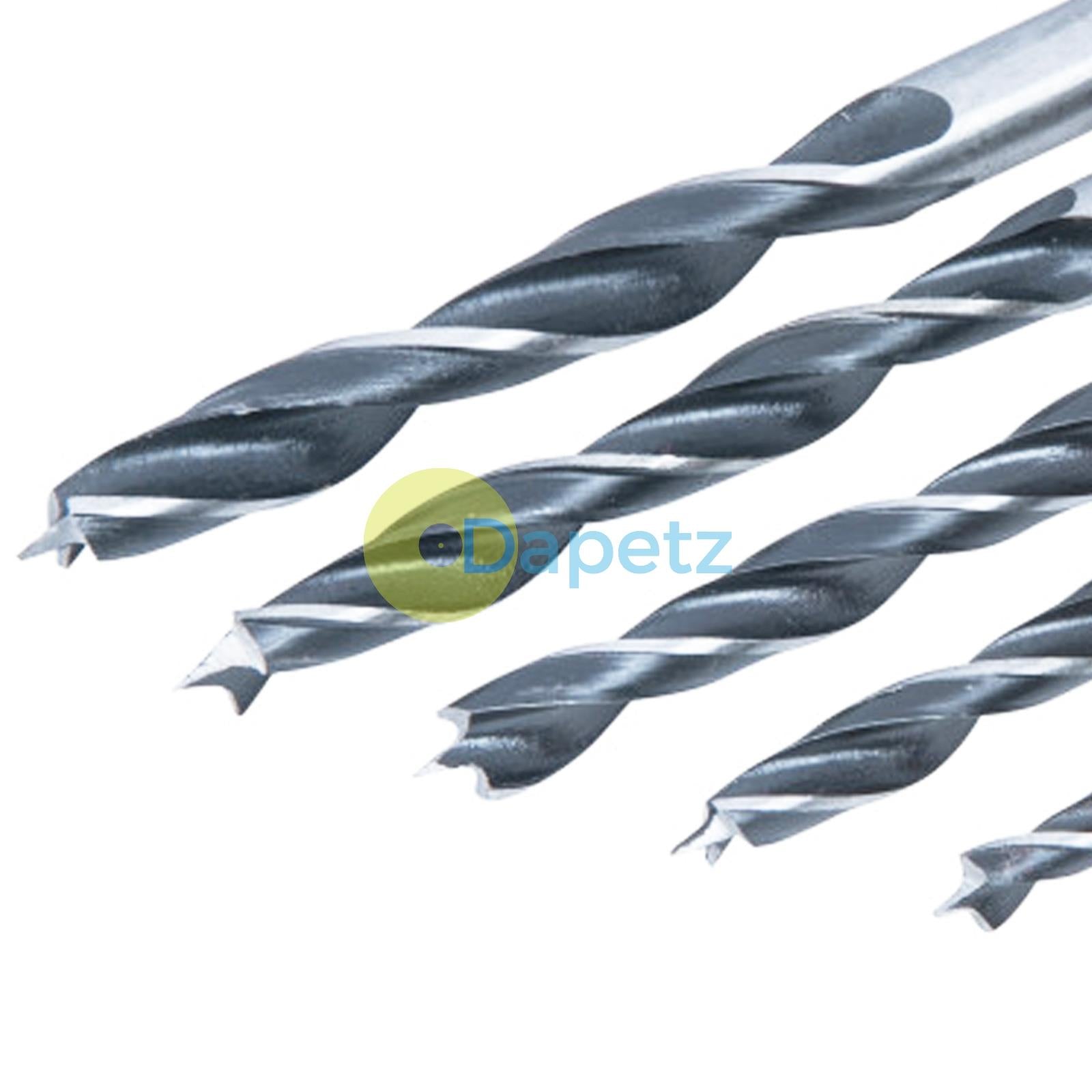 BlueSpot 5pc Brad Point Wood Drill Bit Set 4, 5, 6, 8 & 10mm Bits