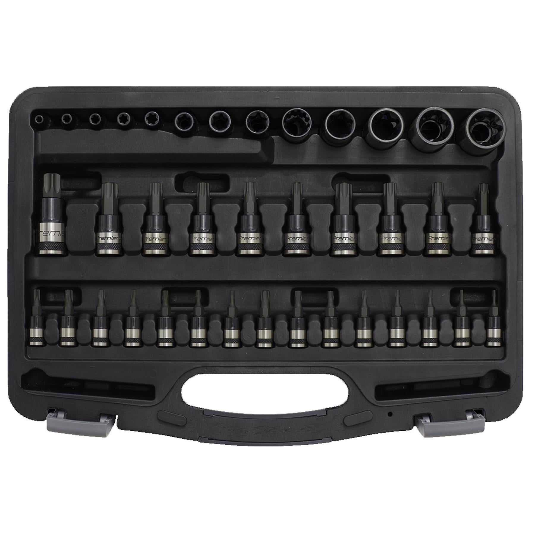 Sealey TRX-Star* & Security Socket Bit Set 38pc 1/4",3/8"&1/2"Sq Dr
