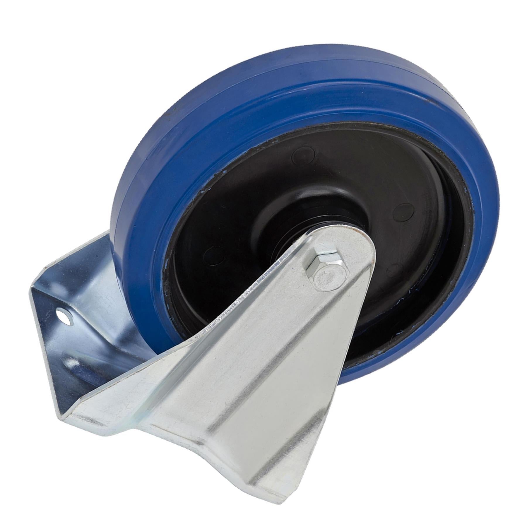 Sealey Heavy-Duty Elastic Rubber Fixed Castor Wheel 100mm