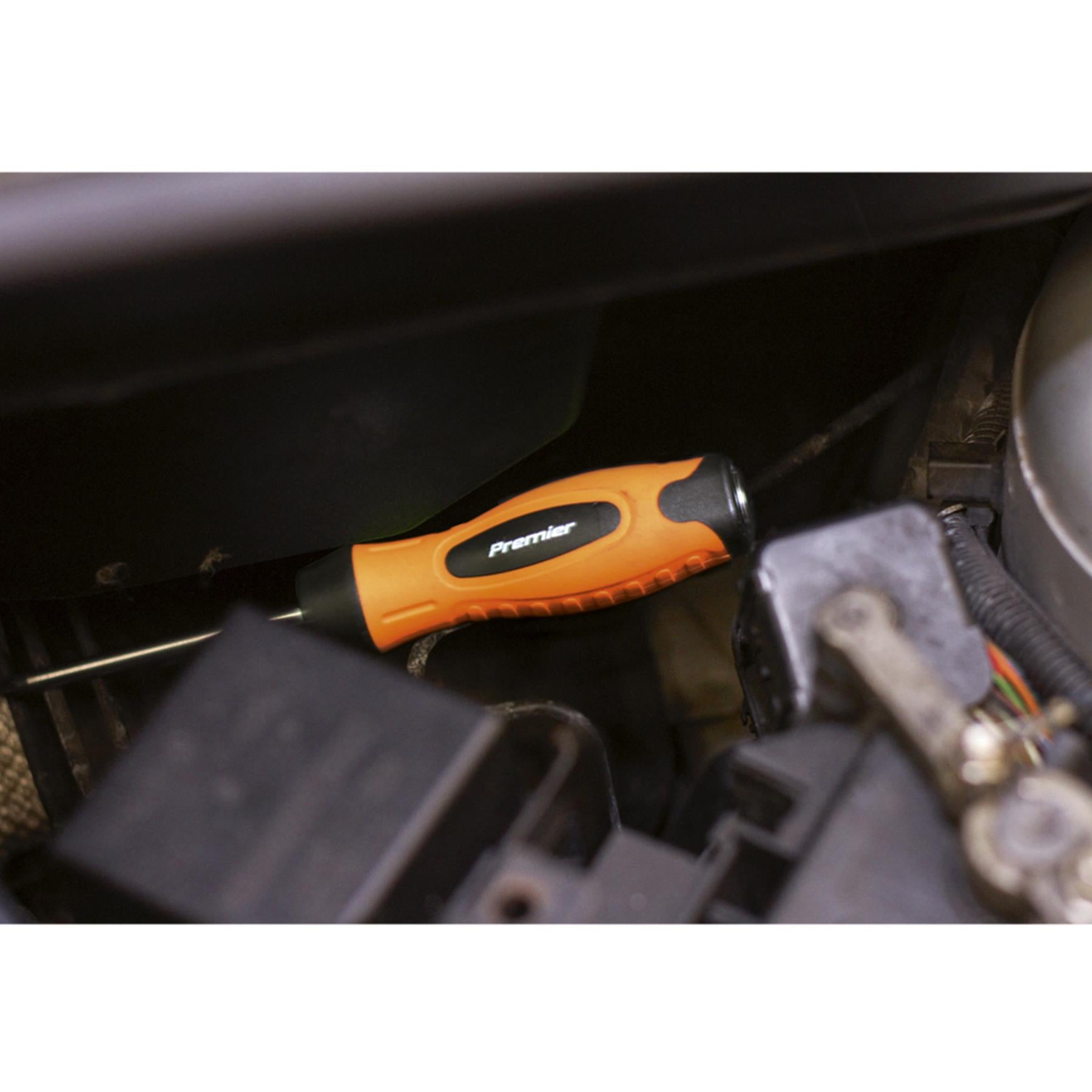 Sealey Screwdriver Set 8pc Hammer-Thru Hi-Vis Orange