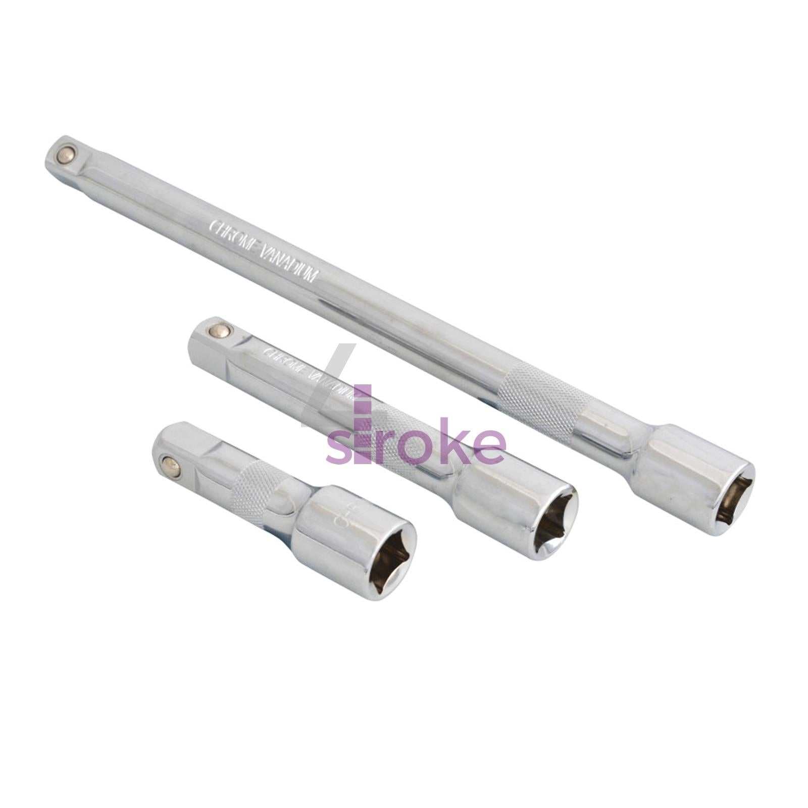 BlueSpot 3 Piece Spring Loaded 1/2 Inch Extension Bar Set 3, 5 and 10 Inch