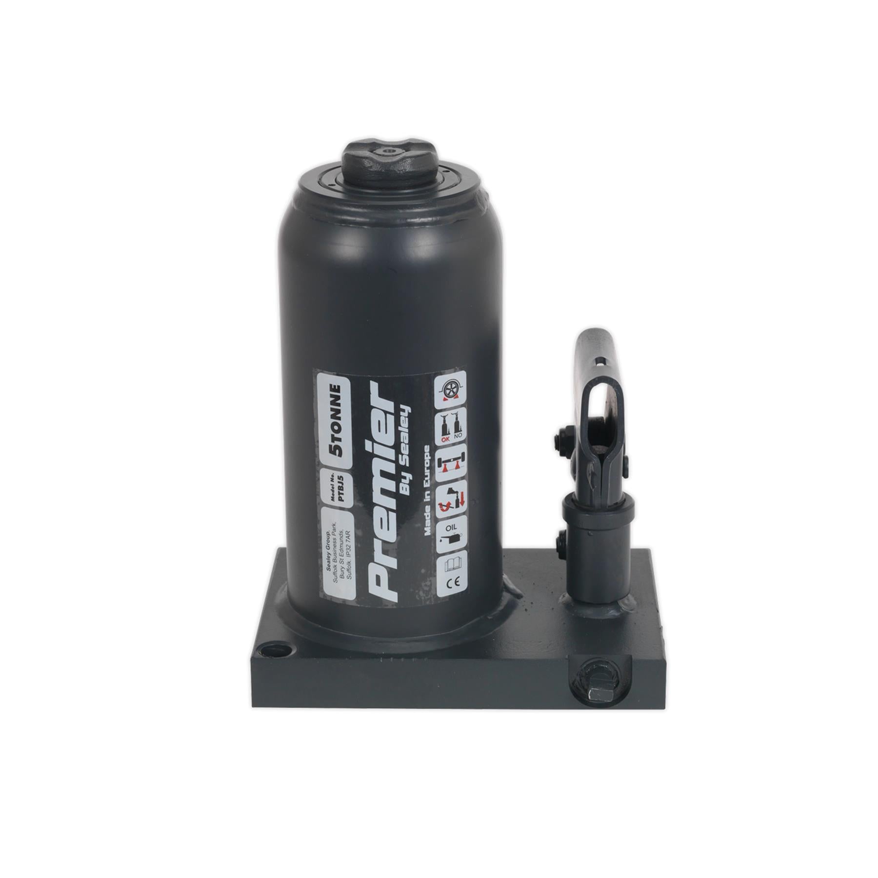 Sealey Premier Telescopic Bottle Jack 5tonne Safety Overload Valve