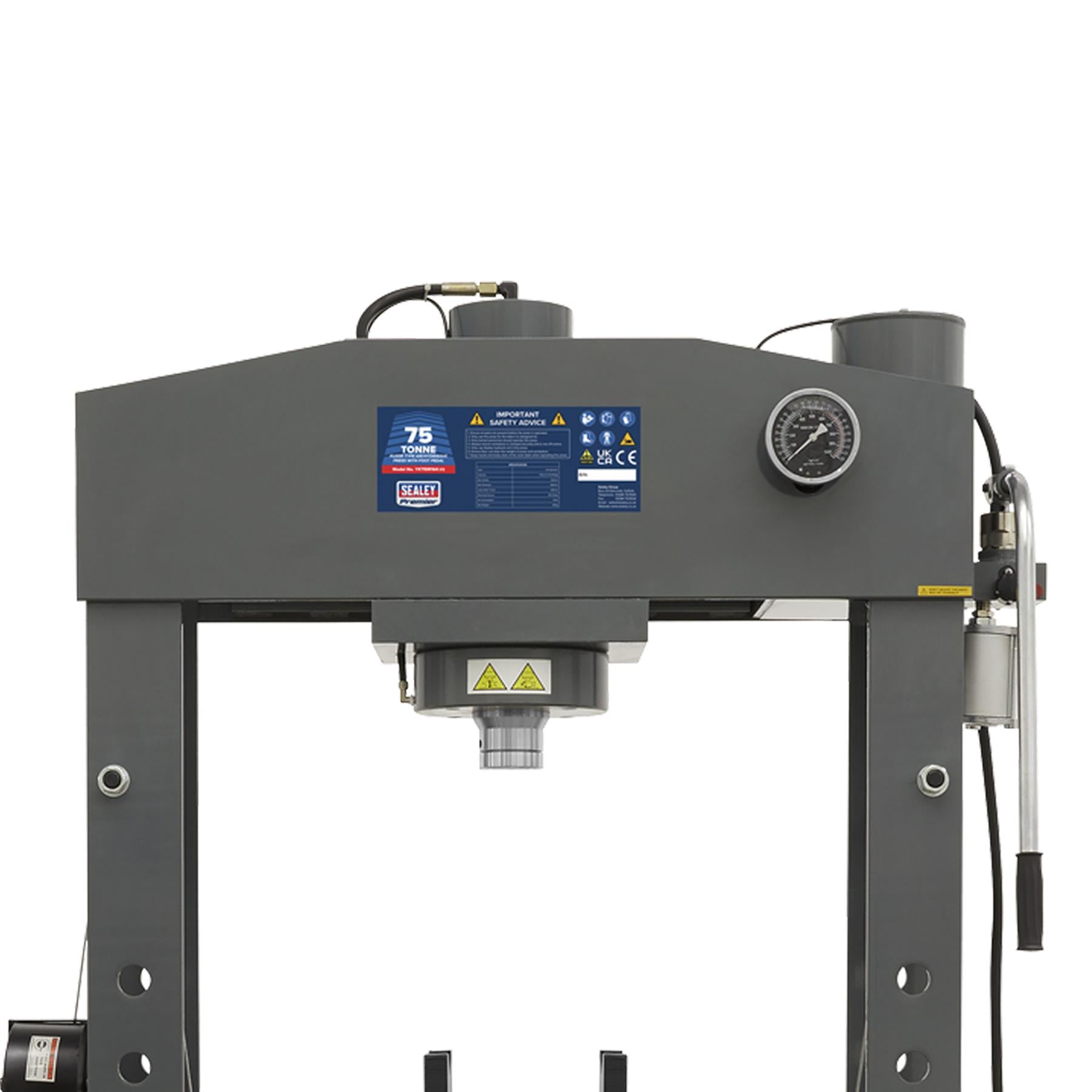 Sealey Air/Hydraulic Press 75tonne Floor Type with Foot Pedal