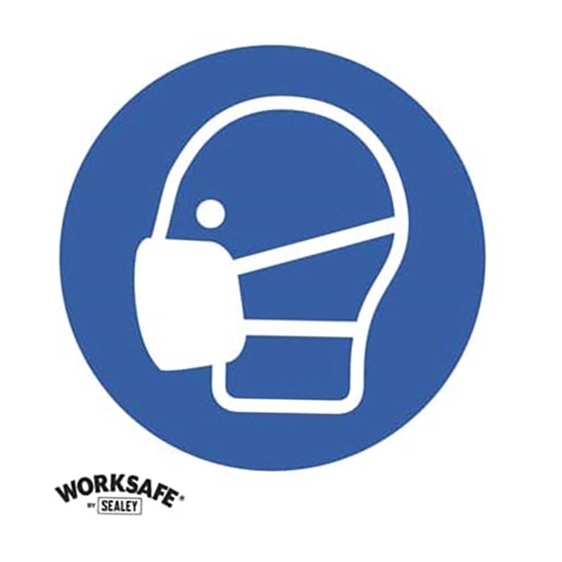 Sealey Mandatory Safety Sign - Masks Must Be Worn - Self-Adhesive Vinyl - Pack of 10