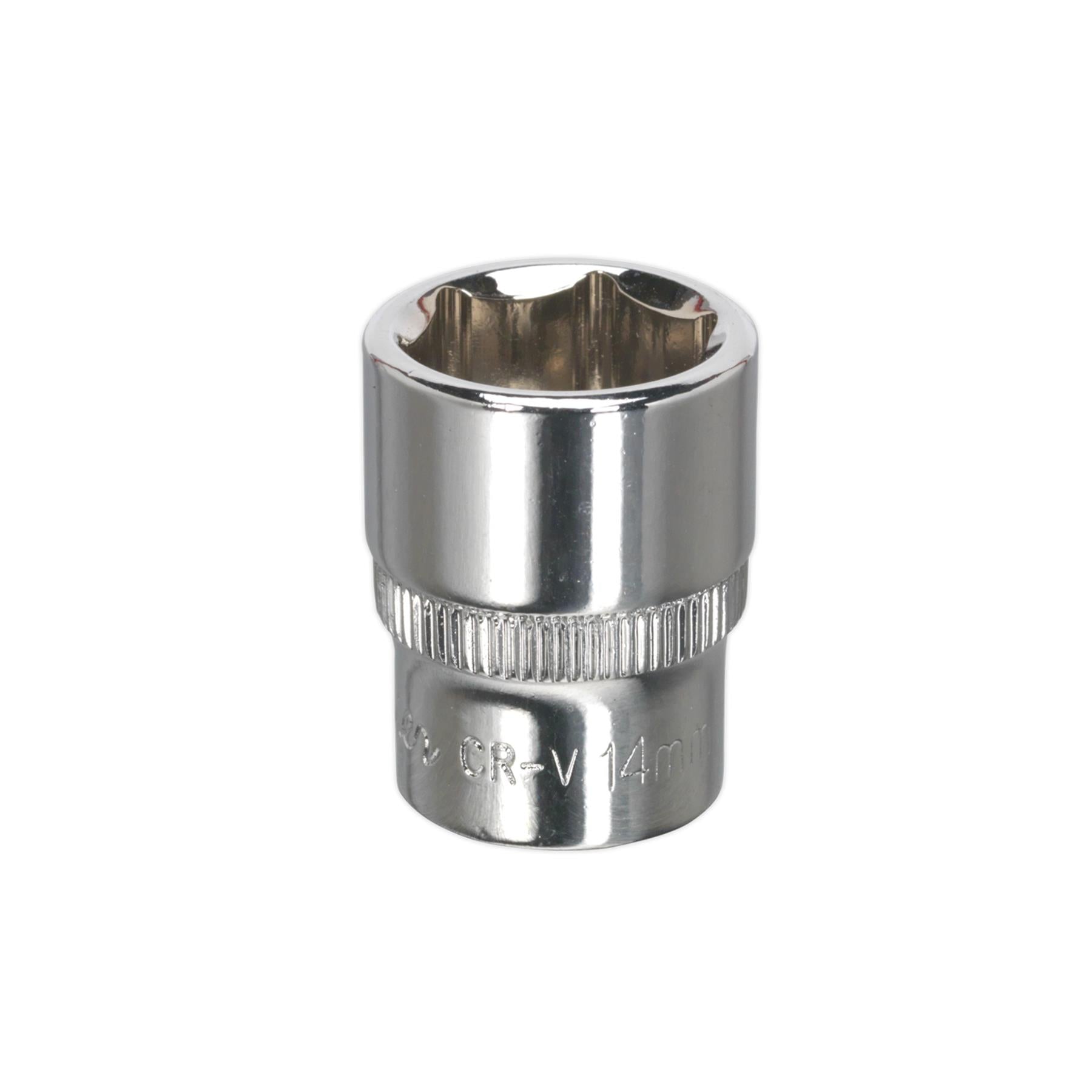 Sealey WallDrive Socket 14mm 1/4"Sq Drive Fully Polished
