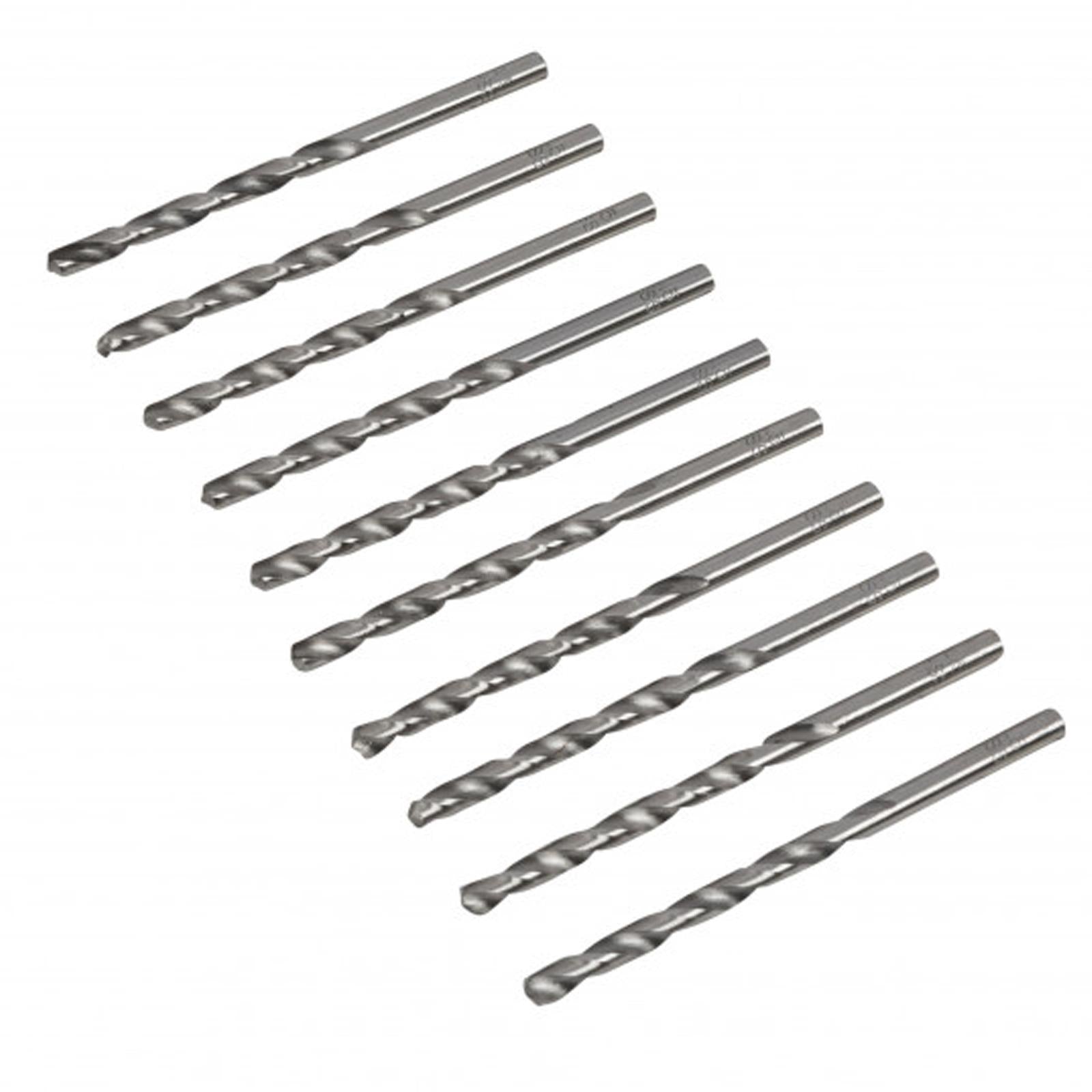 BlueSpot 10Pce Long Professional 4.5mm HSS Drill Bit Set Steel Metal Wood Bit + Tube