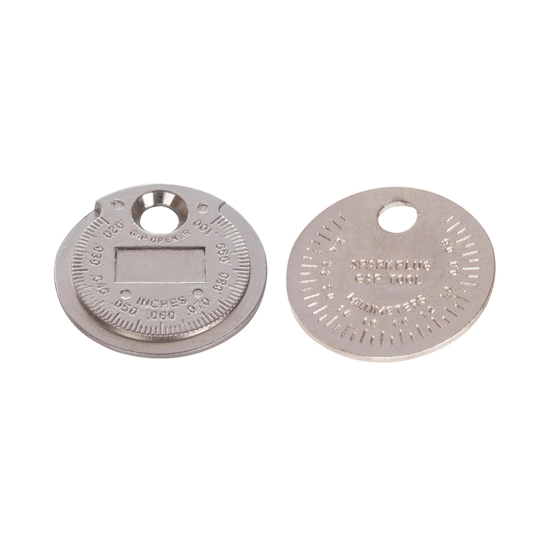 Spark Gap Plug Tool 0.5 - 2.55mm 0.02 - 0.1" Coin Type Tool With Flanged Hole