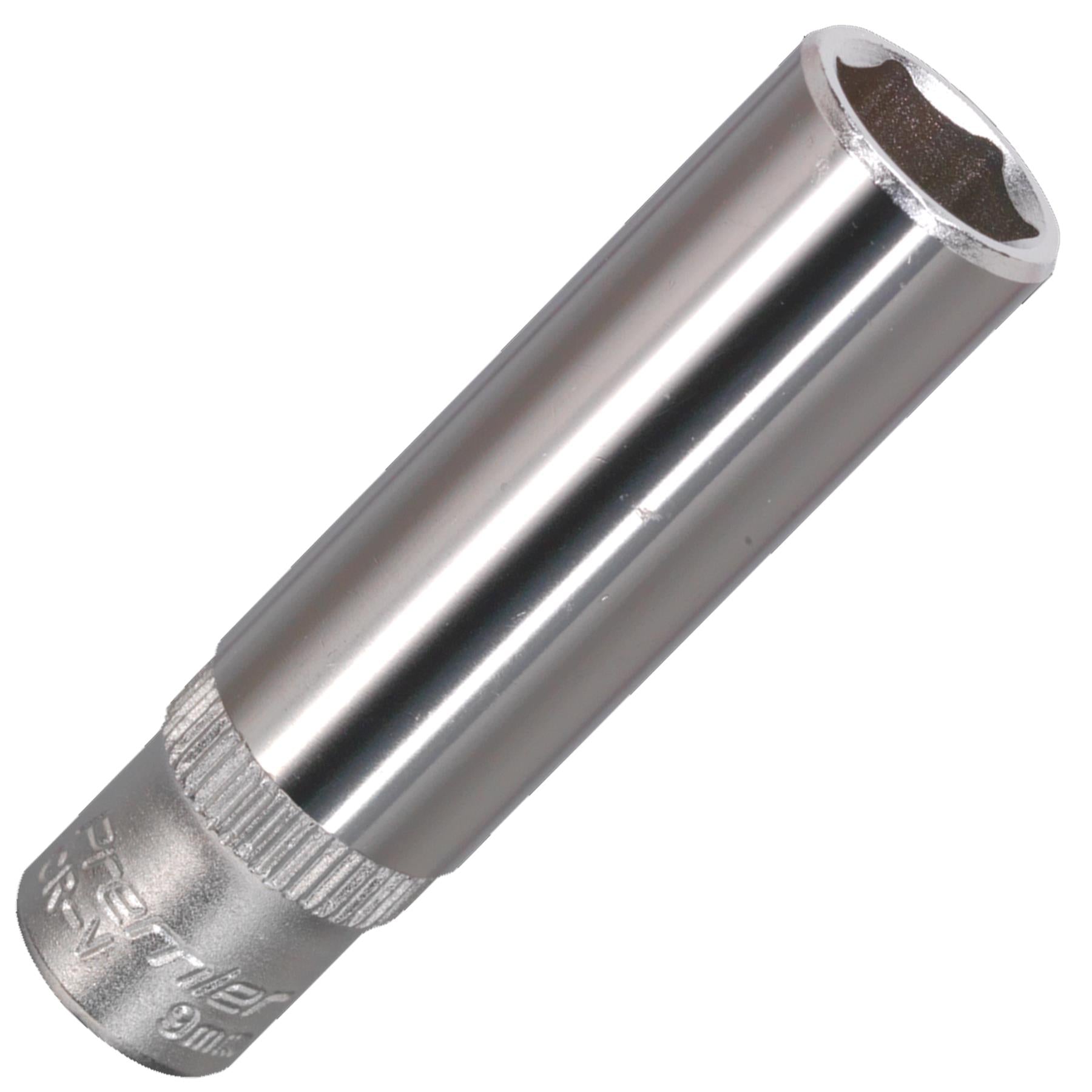 Sealey WallDrive Socket 9mm Deep 1/4"Sq Drive Chrome Vanadium steel